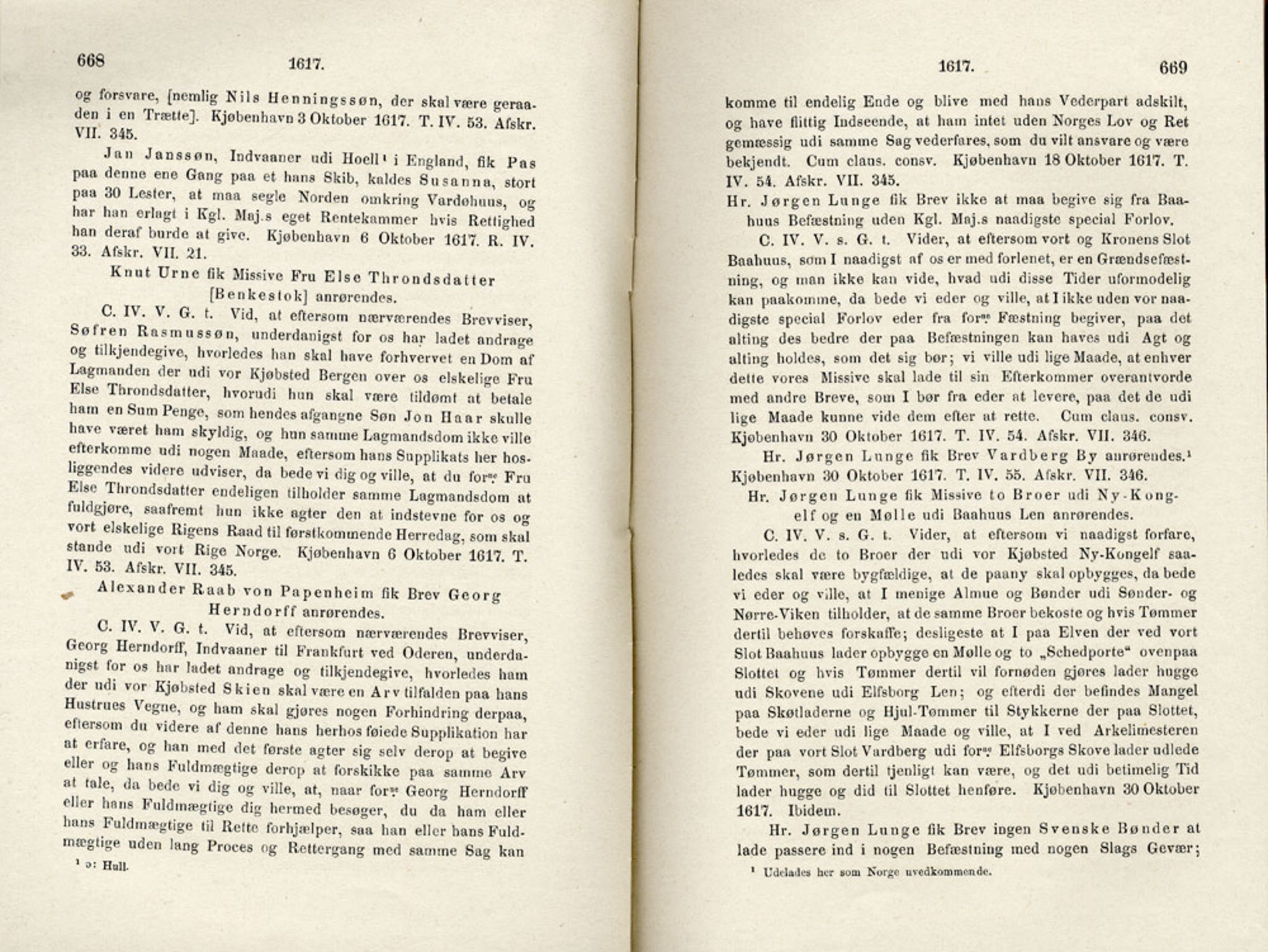 Publikasjoner utgitt av Det Norske Historiske Kildeskriftfond, PUBL/-/-/-: Norske Rigs-Registranter, bind 4, 1603-1618, s. 668-669