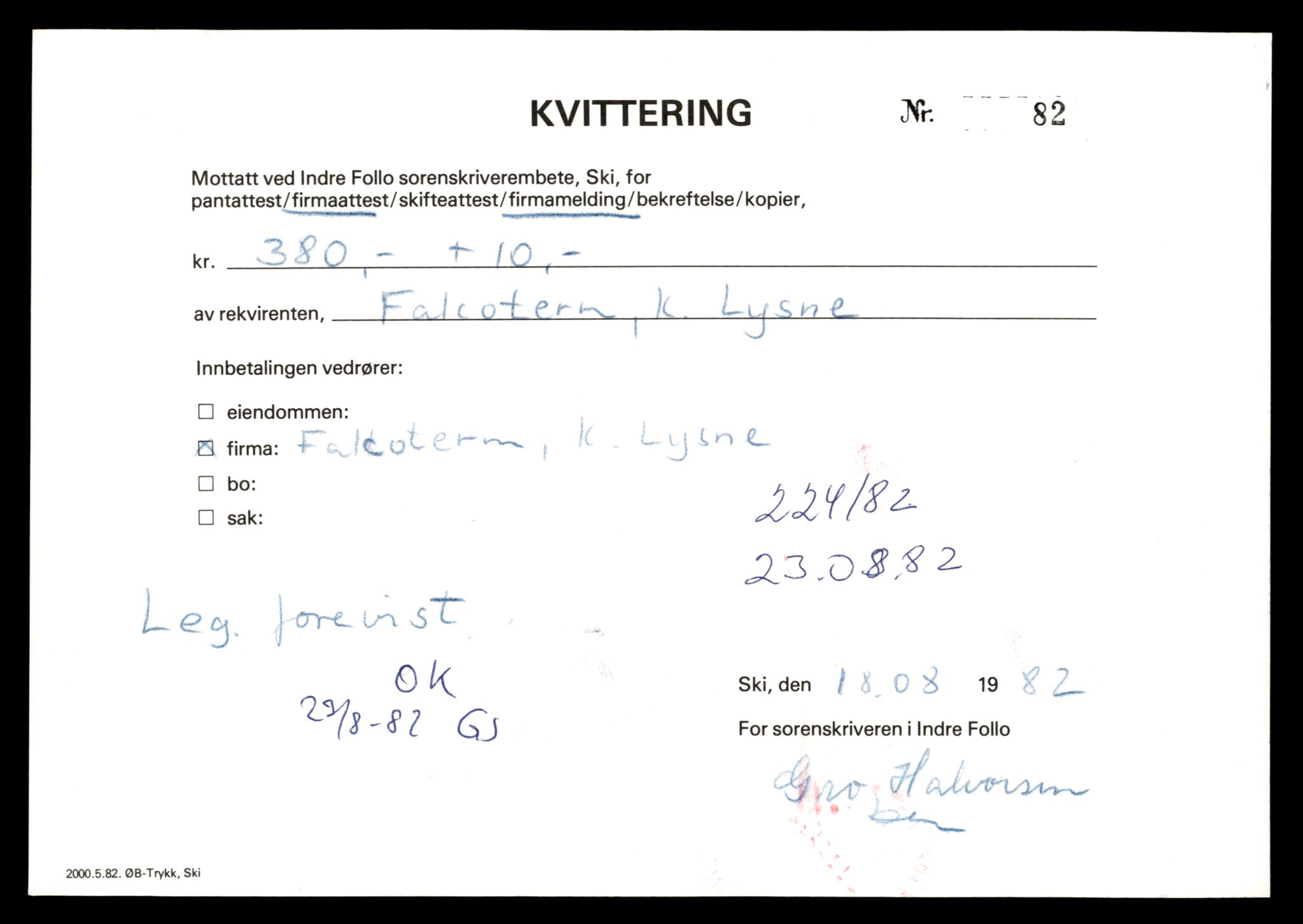 Indre Follo tingrett, AV/SAT-A-10086/K/Kb/Kbb/L0004: Enkeltmannsforetak og ANS, Fal - Fol, 1944-1990, s. 3