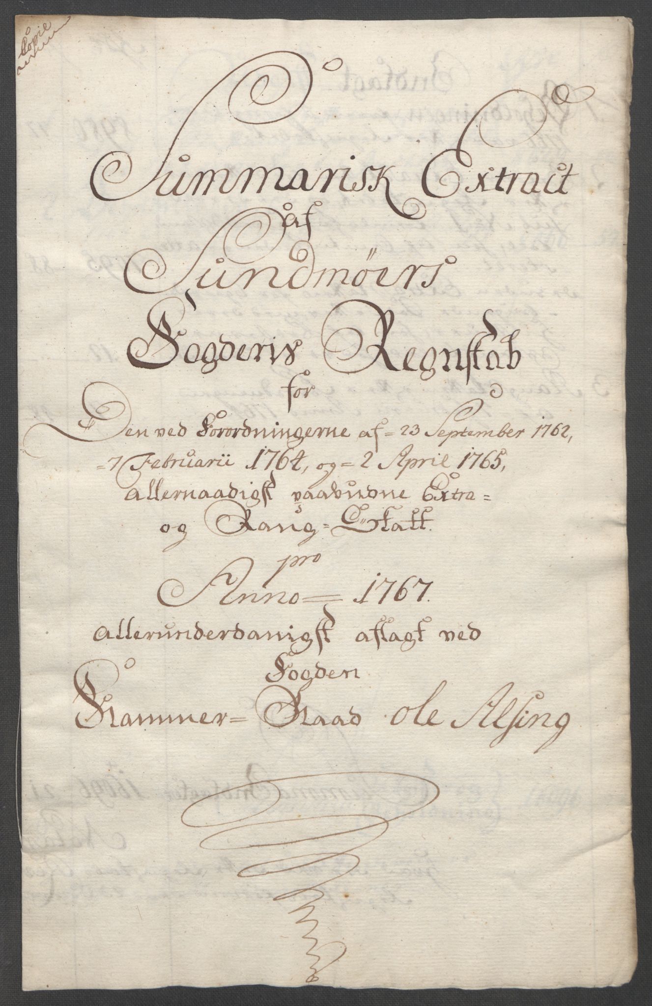 Rentekammeret inntil 1814, Reviderte regnskaper, Fogderegnskap, RA/EA-4092/R54/L3645: Ekstraskatten Sunnmøre, 1762-1772, s. 100