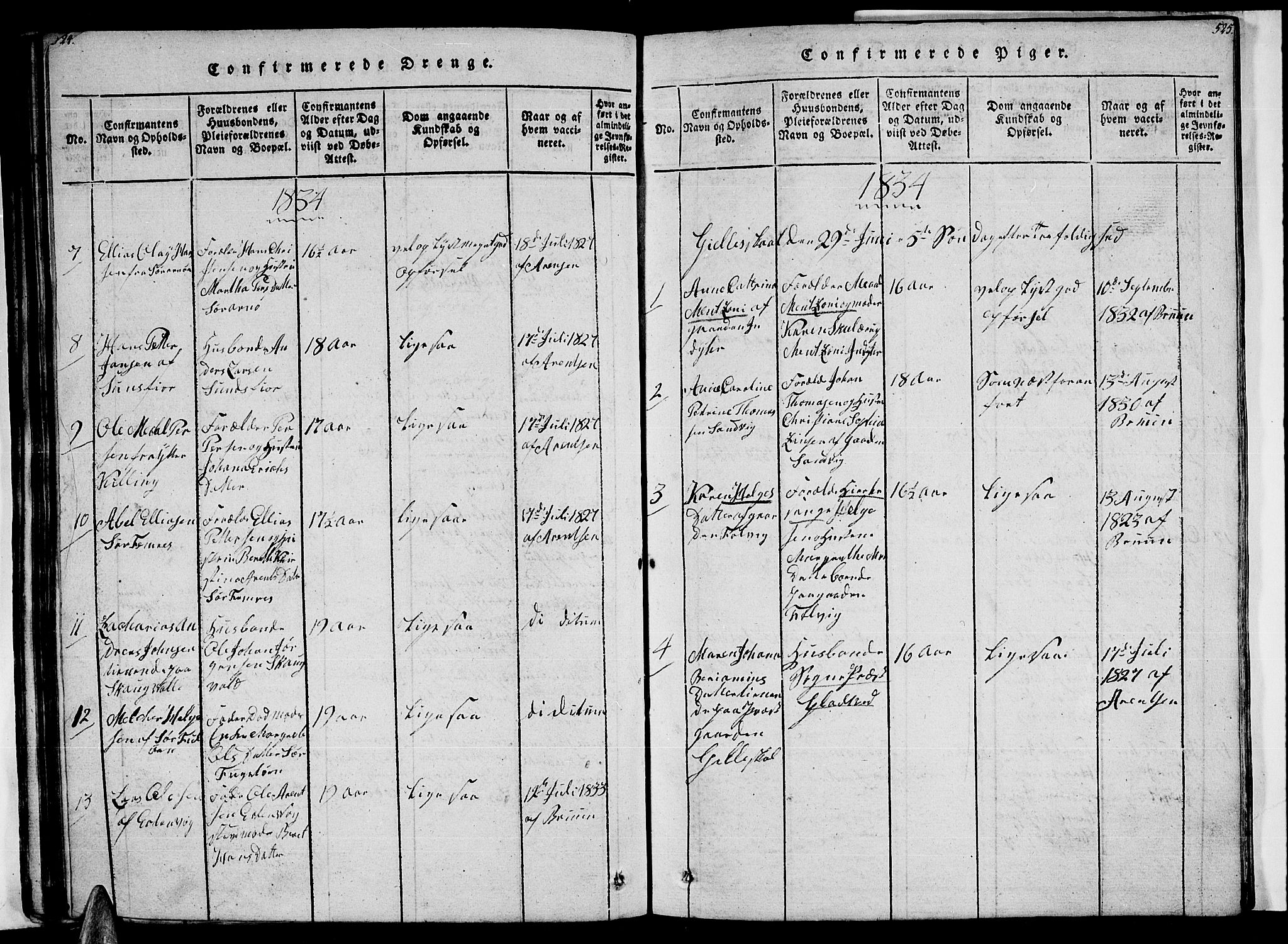 Ministerialprotokoller, klokkerbøker og fødselsregistre - Nordland, AV/SAT-A-1459/805/L0105: Klokkerbok nr. 805C01, 1820-1839, s. 524-525