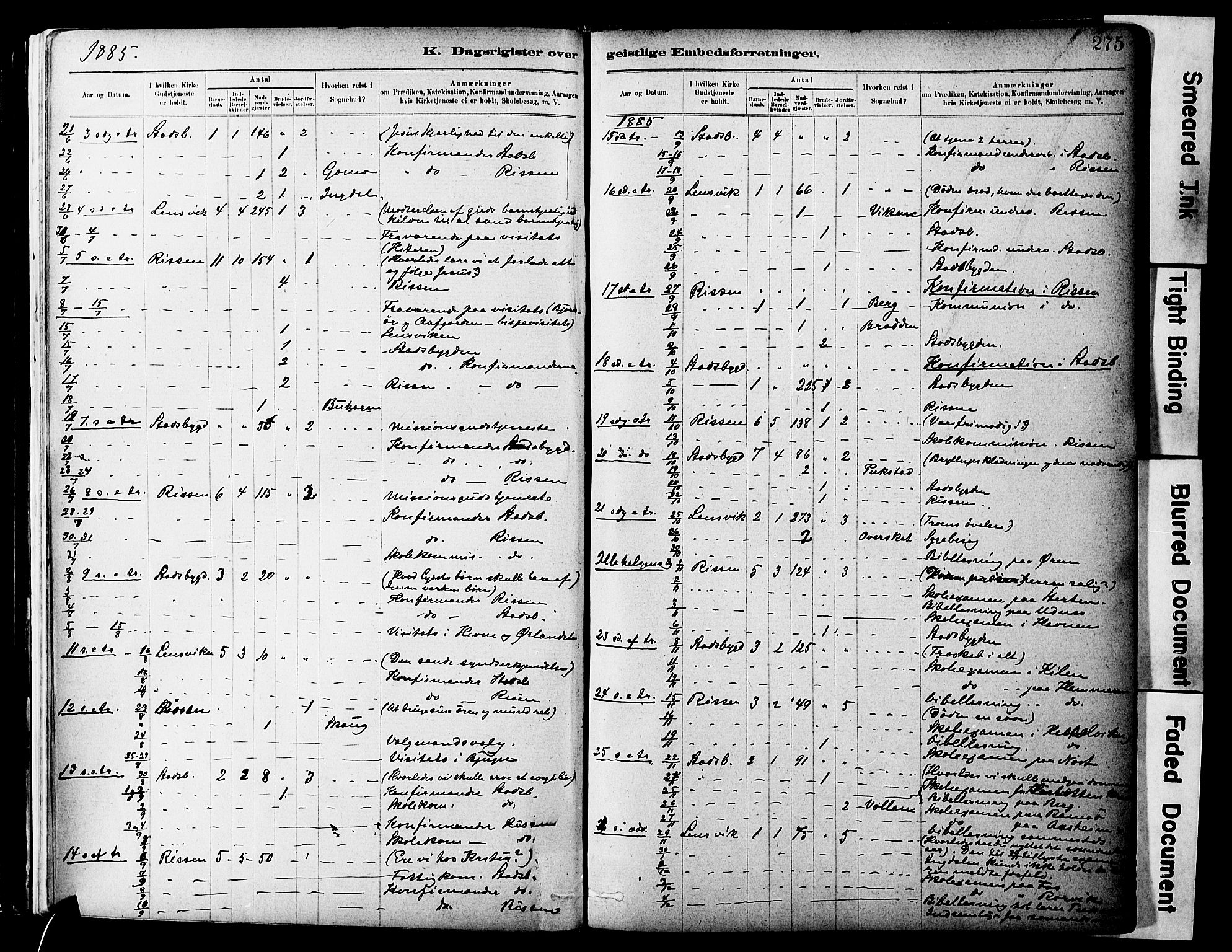 Ministerialprotokoller, klokkerbøker og fødselsregistre - Sør-Trøndelag, AV/SAT-A-1456/646/L0615: Ministerialbok nr. 646A13, 1885-1900, s. 275