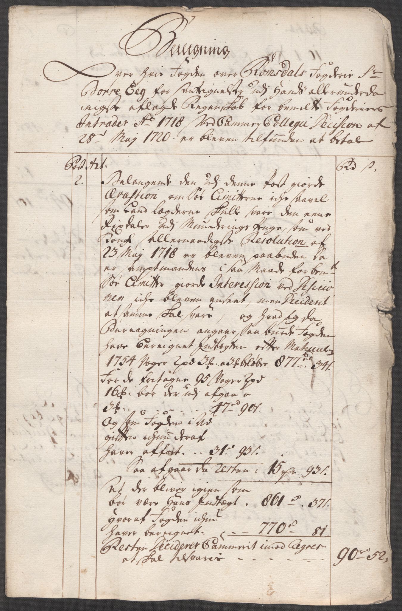 Rentekammeret inntil 1814, Reviderte regnskaper, Fogderegnskap, RA/EA-4092/R55/L3665: Fogderegnskap Romsdal, 1718, s. 264