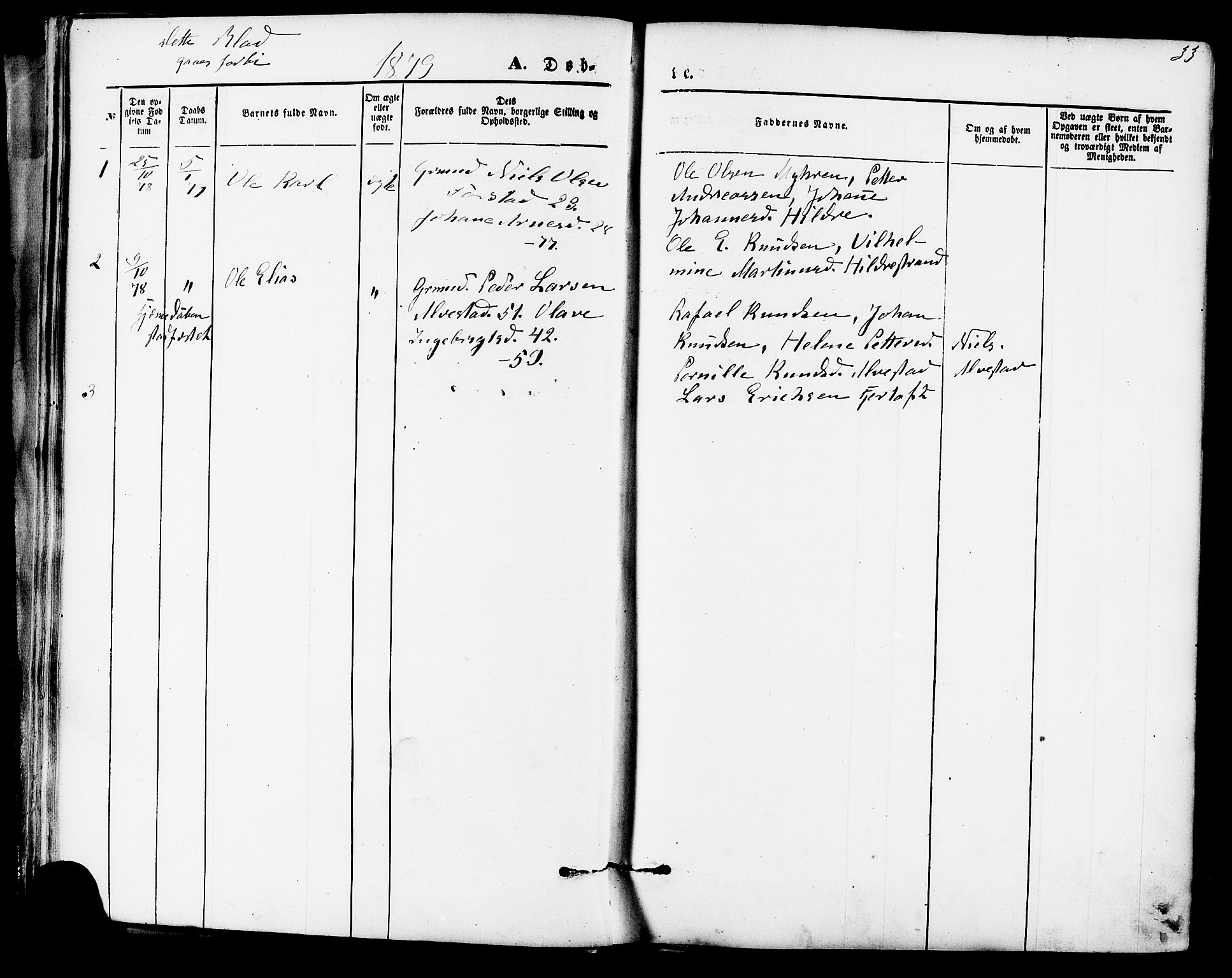 Ministerialprotokoller, klokkerbøker og fødselsregistre - Møre og Romsdal, SAT/A-1454/536/L0500: Ministerialbok nr. 536A09, 1876-1889, s. 33