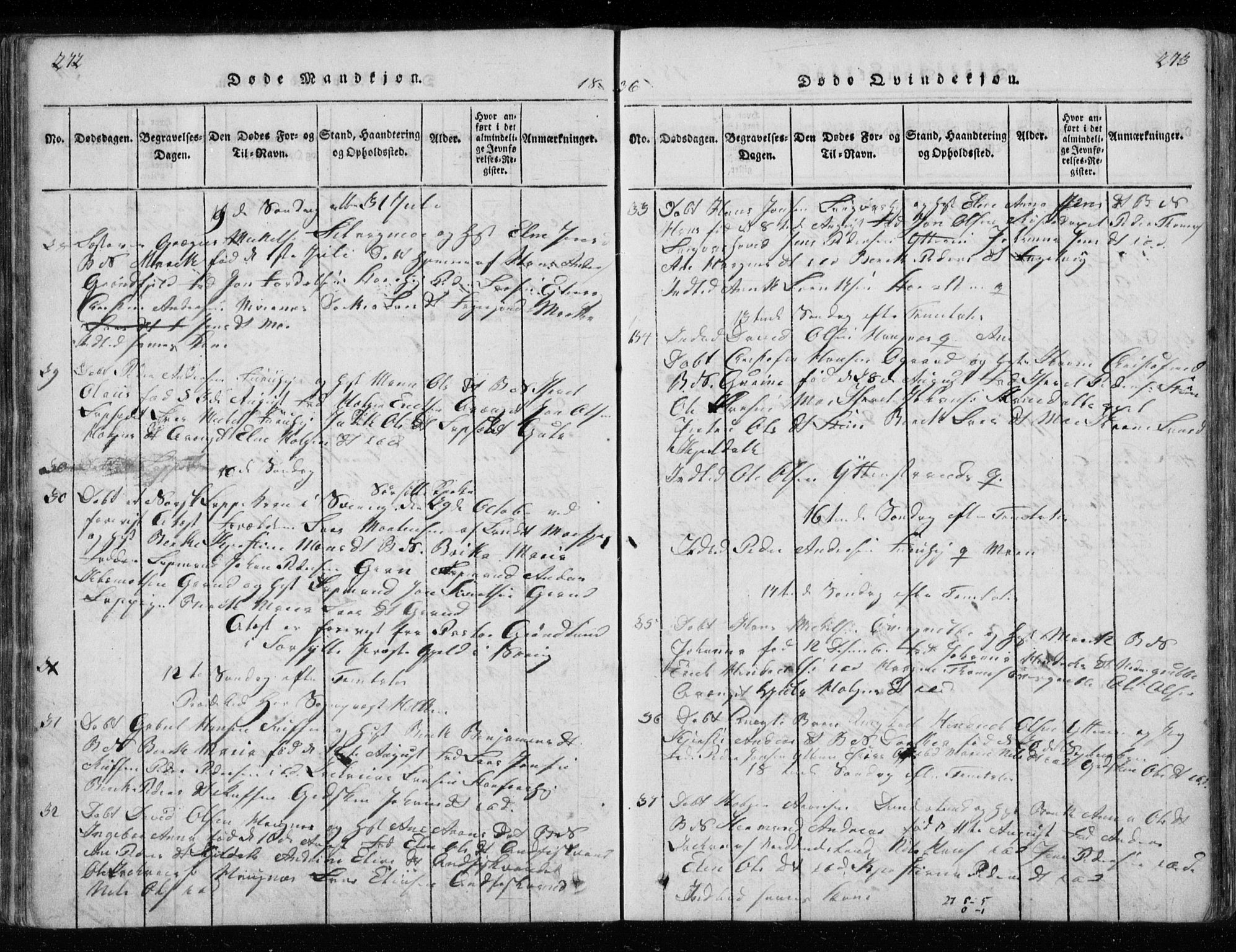 Ministerialprotokoller, klokkerbøker og fødselsregistre - Nordland, AV/SAT-A-1459/827/L0412: Klokkerbok nr. 827C01, 1820-1841, s. 272-273
