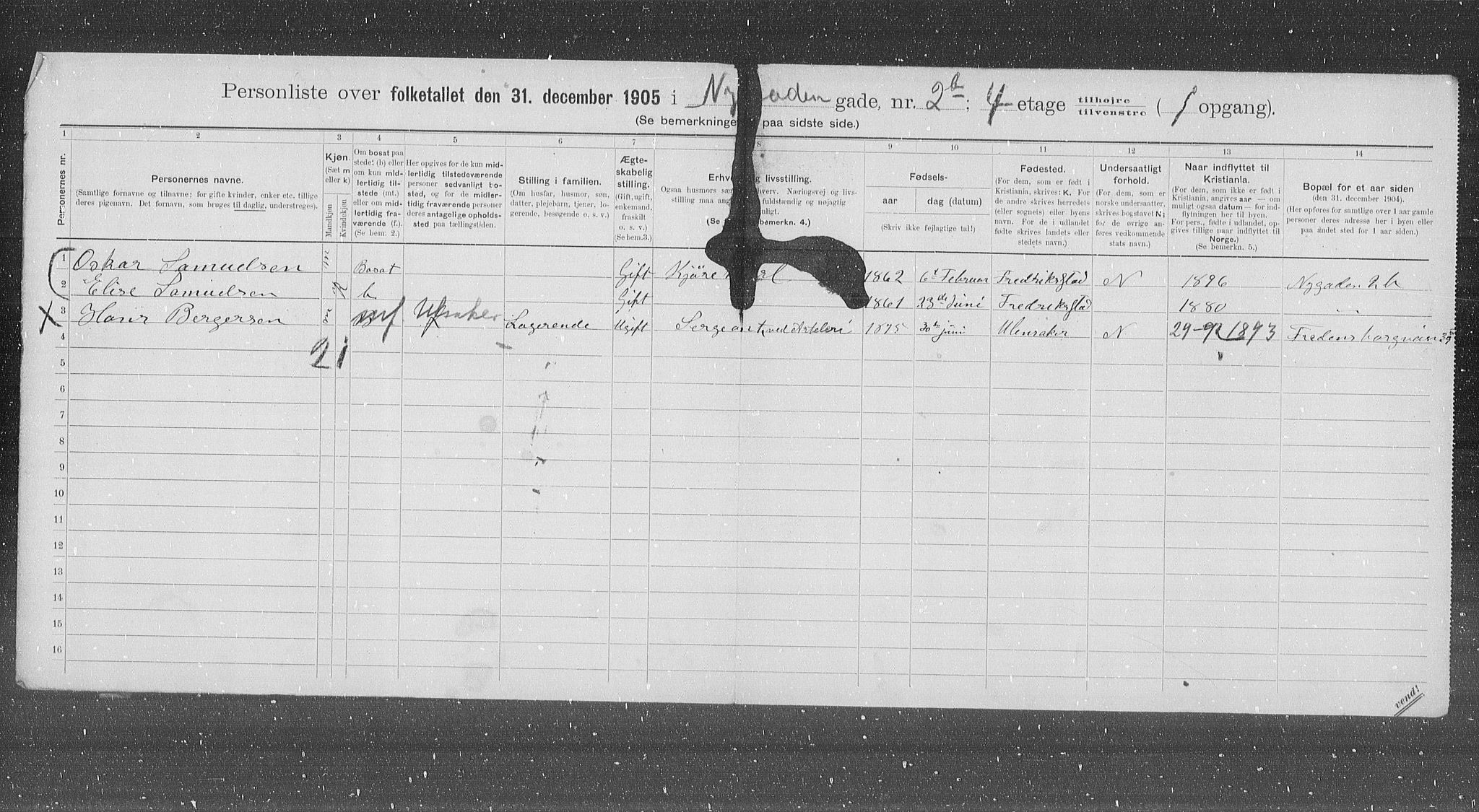 OBA, Kommunal folketelling 31.12.1905 for Kristiania kjøpstad, 1905, s. 38935