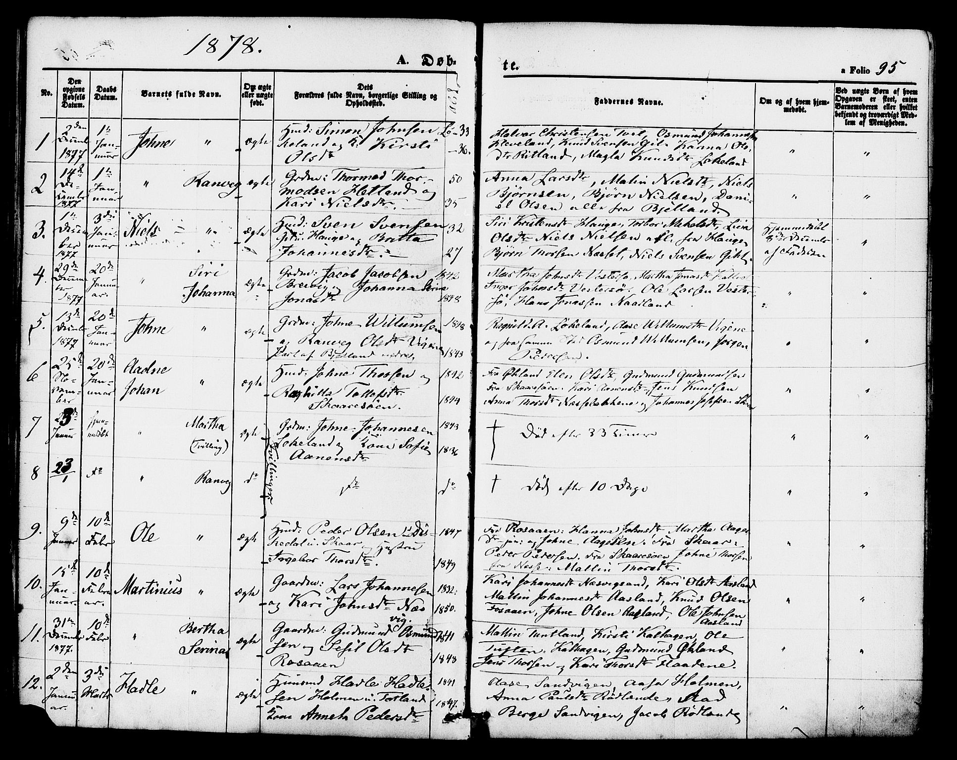 Hjelmeland sokneprestkontor, AV/SAST-A-101843/01/IV/L0011: Ministerialbok nr. A 11, 1861-1878, s. 95