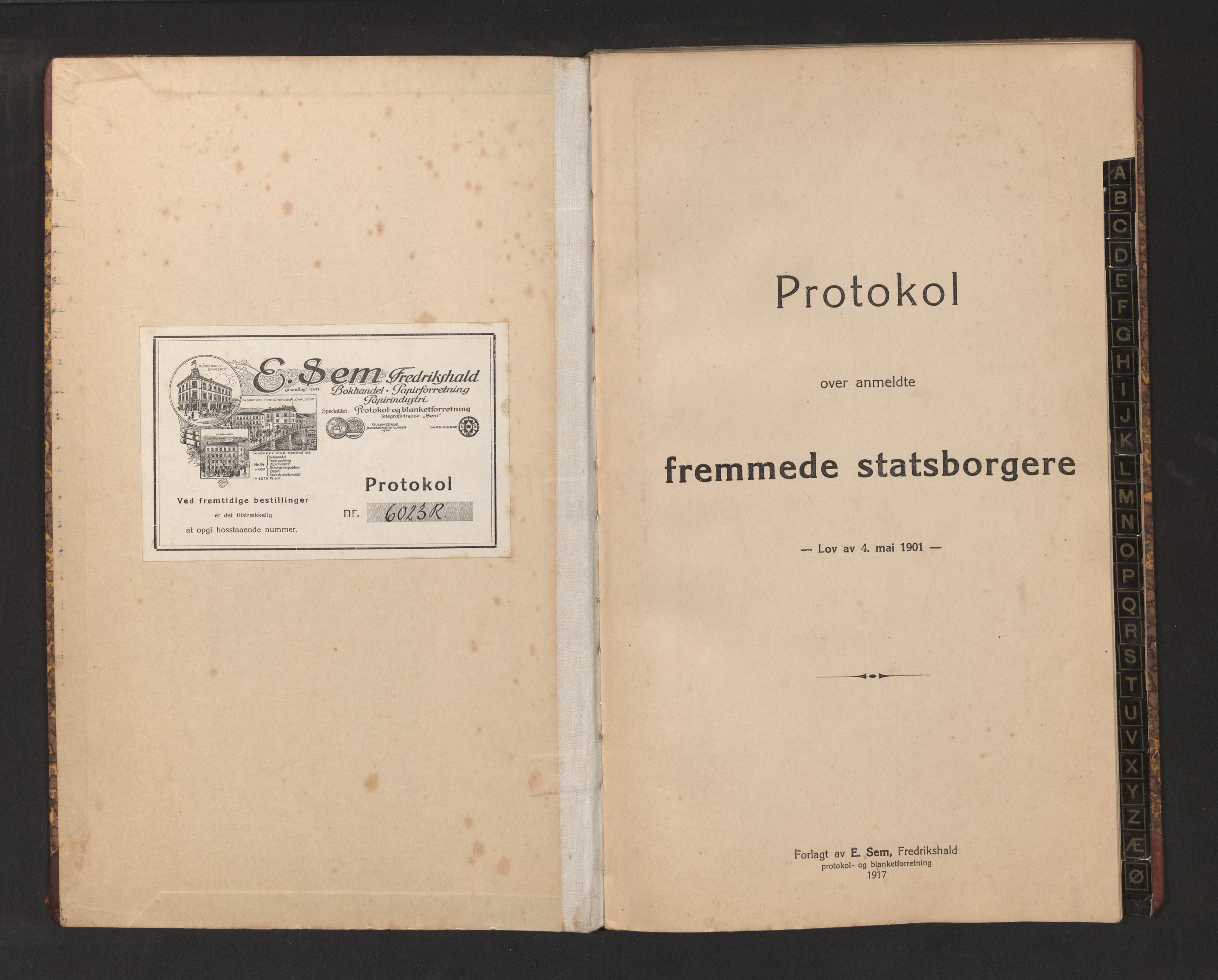 Lensmannen i Lindås, AV/SAB-A-33501/0020/L0005: Framandprotokoll, 1917-1927