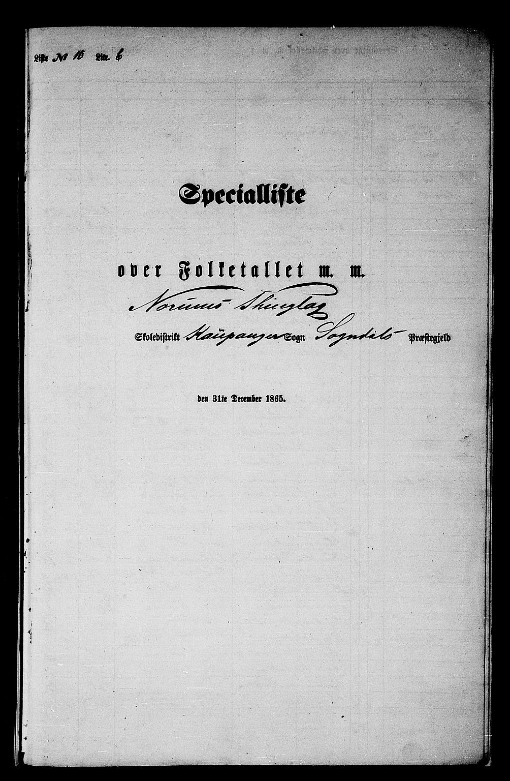 RA, Folketelling 1865 for 1420P Sogndal prestegjeld, 1865, s. 172