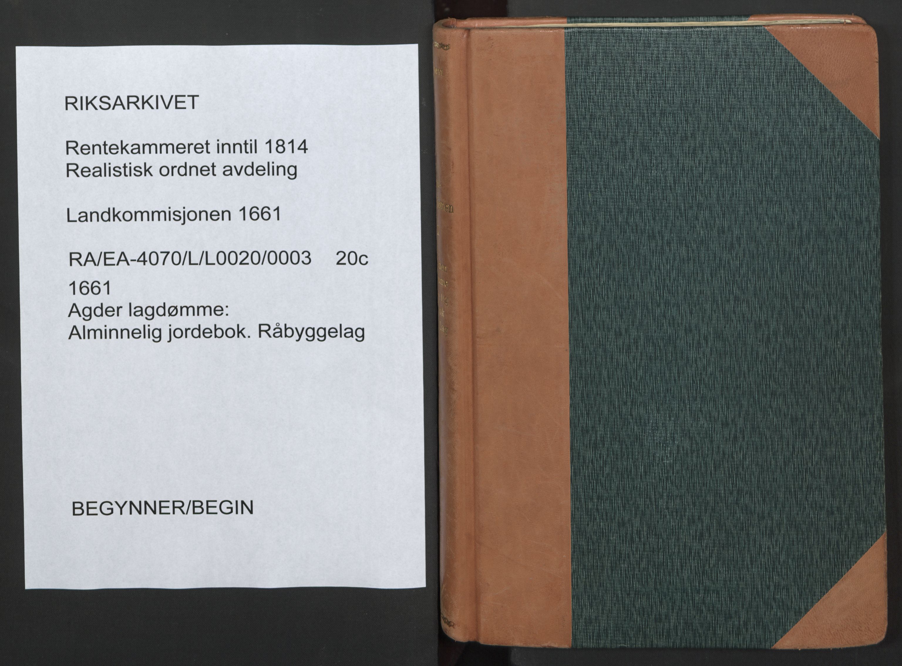 Rentekammeret inntil 1814, Realistisk ordnet avdeling, AV/RA-EA-4070/L/L0020/0003: Agder lagdømme: / Alminnelig jordebok. Råbyggelag, 1661