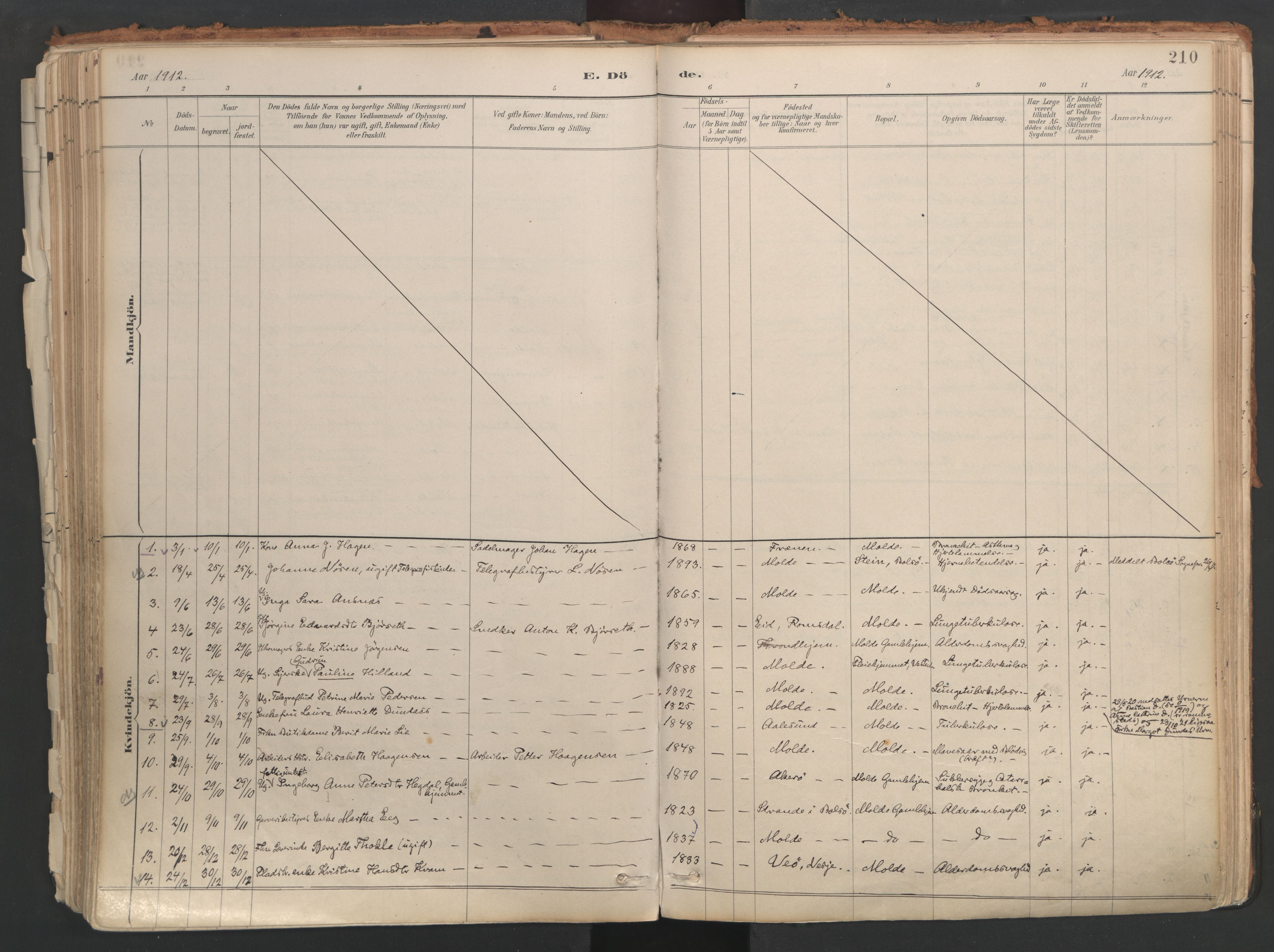 Ministerialprotokoller, klokkerbøker og fødselsregistre - Møre og Romsdal, SAT/A-1454/558/L0692: Ministerialbok nr. 558A06, 1887-1971, s. 210