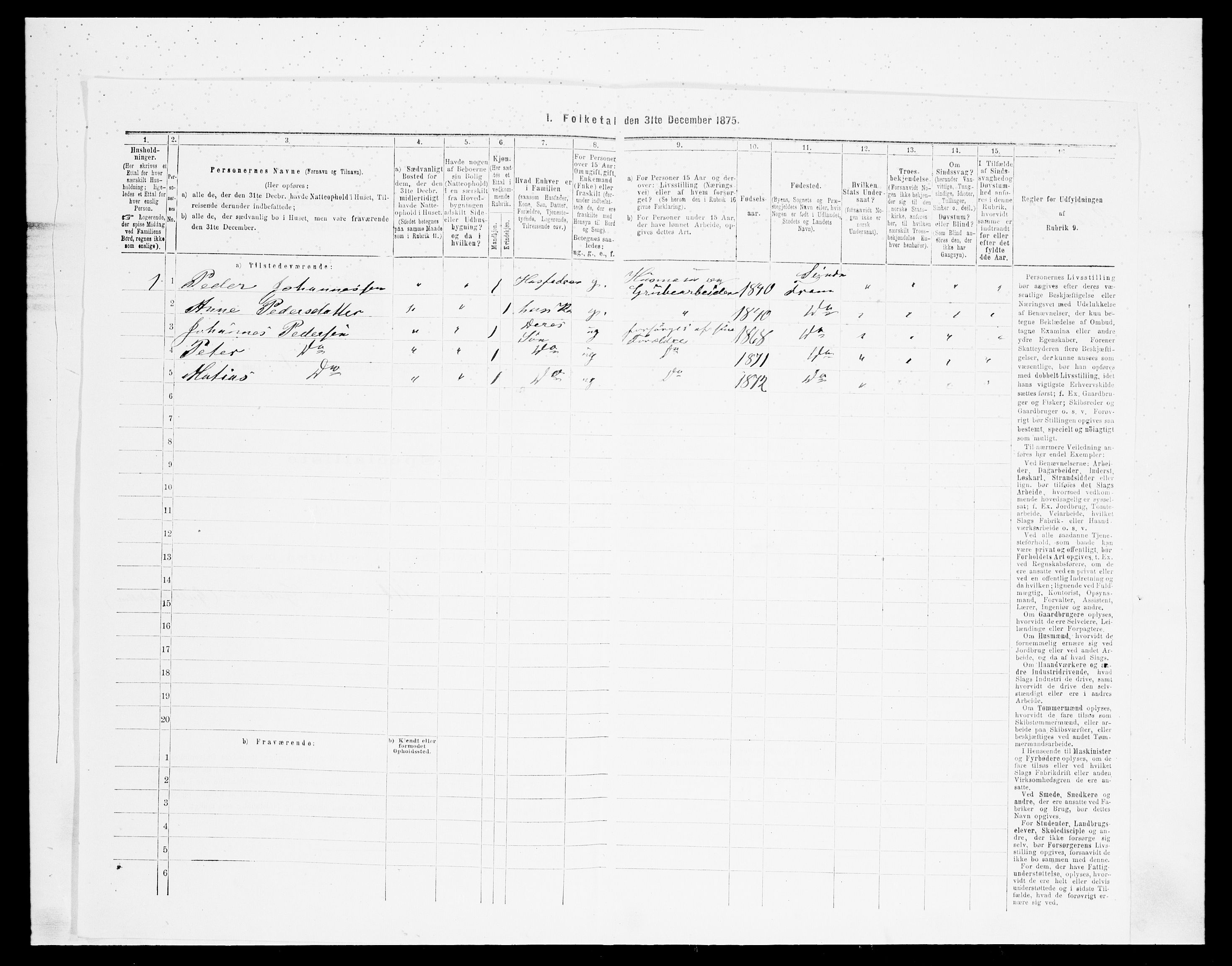 SAH, Folketelling 1875 for 0519P Sør-Fron prestegjeld, 1875, s. 235