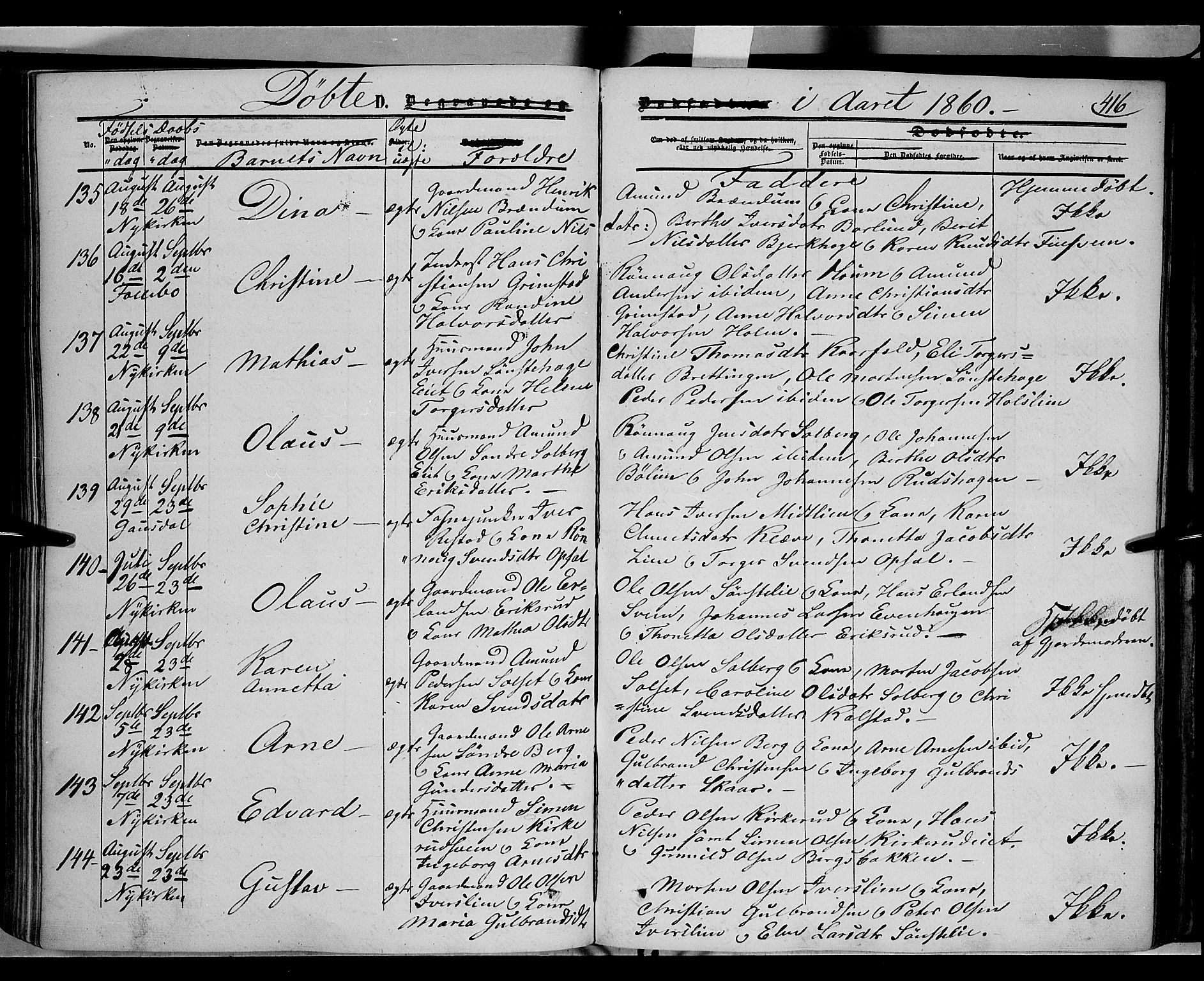 Gausdal prestekontor, AV/SAH-PREST-090/H/Ha/Haa/L0008: Ministerialbok nr. 8, 1850-1861, s. 416