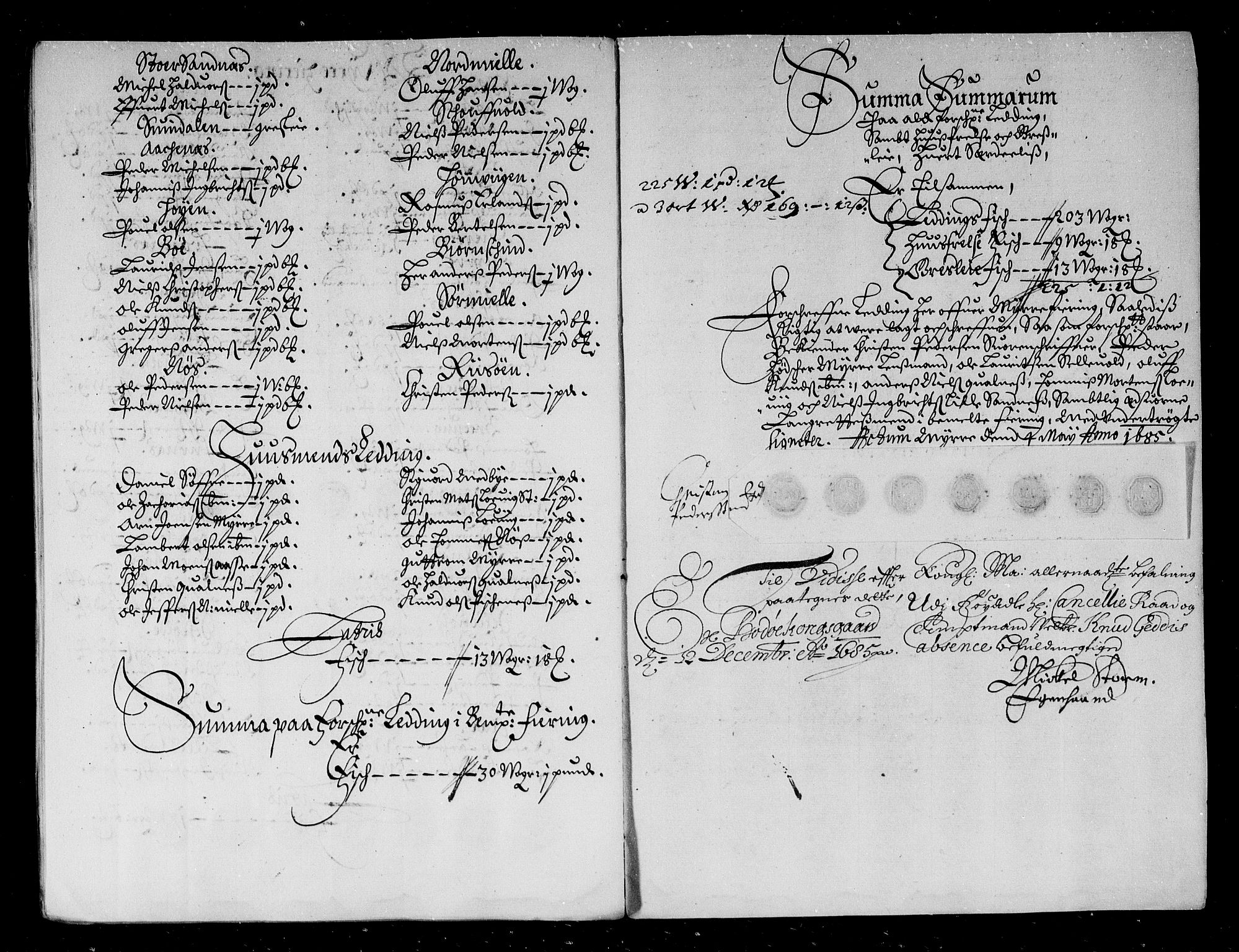 Rentekammeret inntil 1814, Reviderte regnskaper, Stiftamtstueregnskaper, Trondheim stiftamt og Nordland amt, RA/EA-6044/R/Rg/L0082: Trondheim stiftamt og Nordland amt, 1685