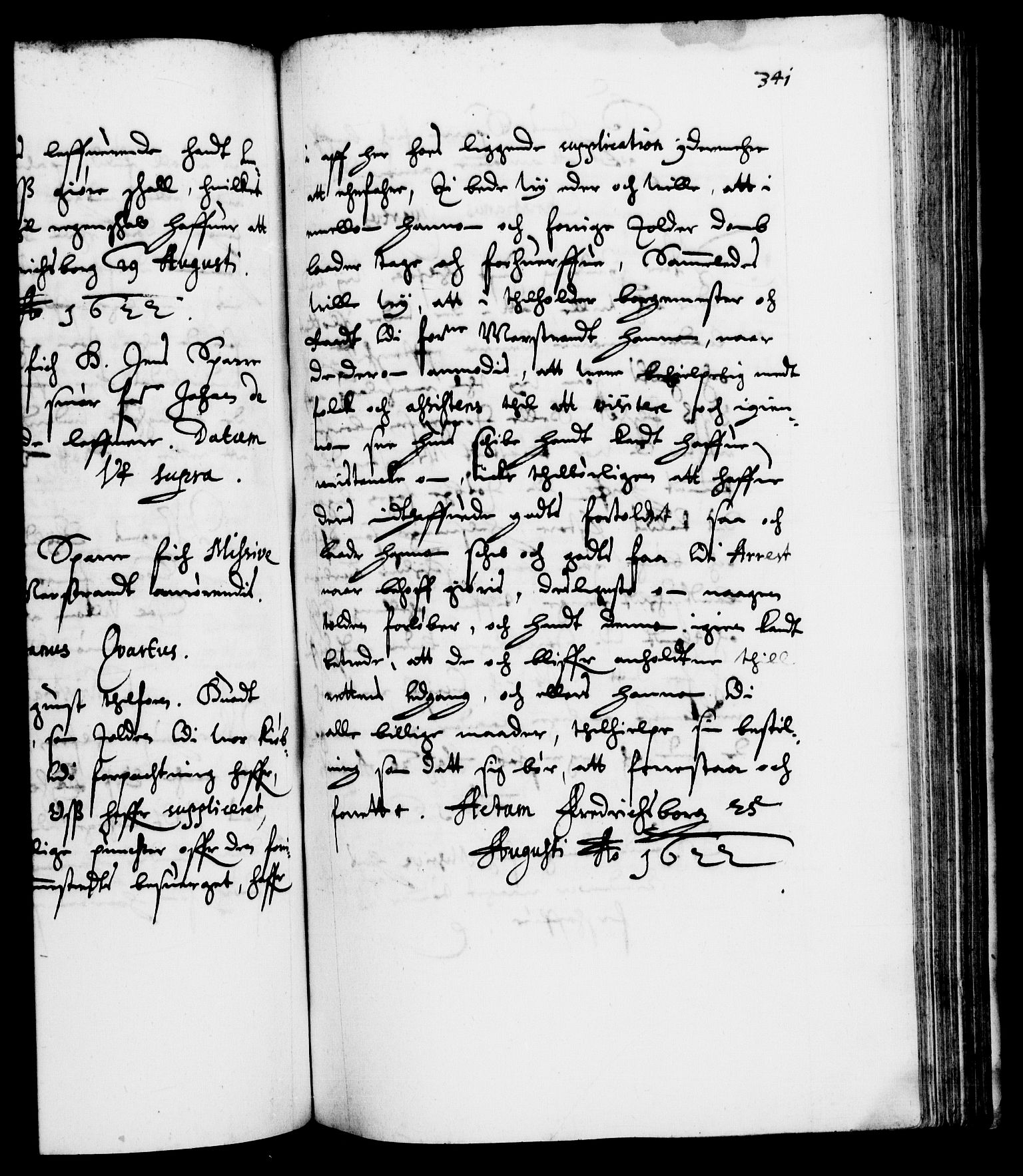 Danske Kanselli 1572-1799, AV/RA-EA-3023/F/Fc/Fca/Fcab/L0004: Norske tegnelser (mikrofilm), 1617-1627, s. 341a