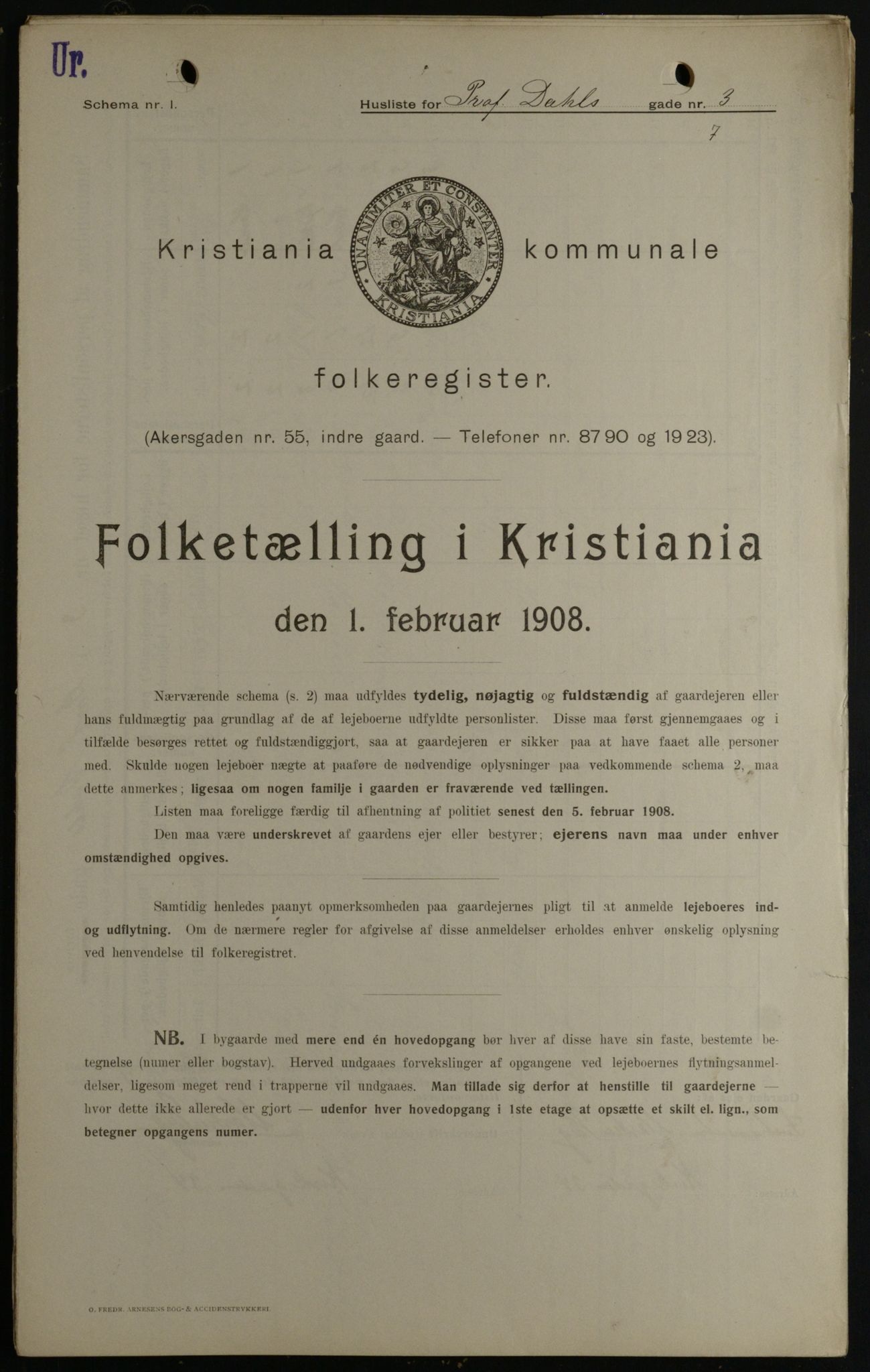 OBA, Kommunal folketelling 1.2.1908 for Kristiania kjøpstad, 1908, s. 73026