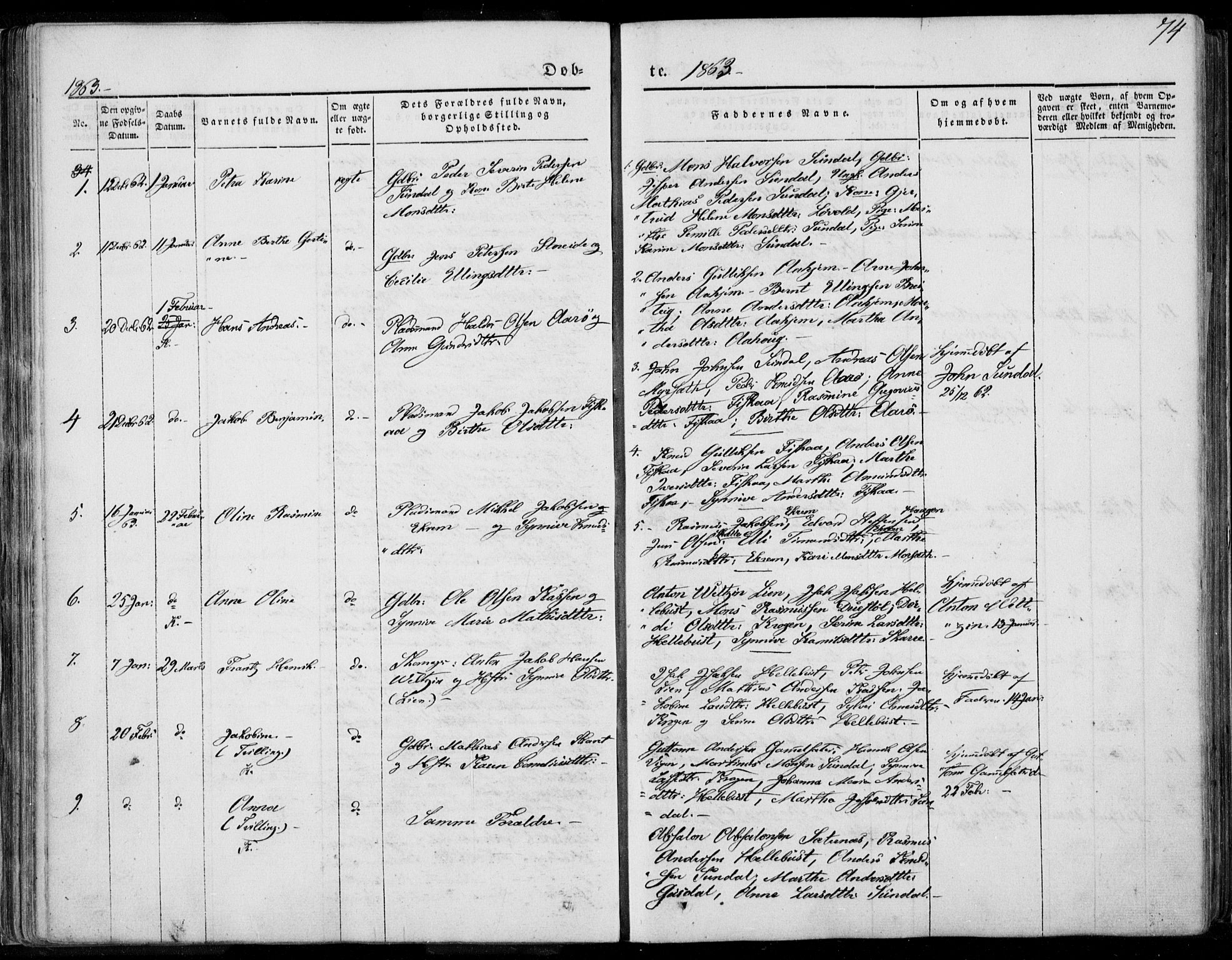 Ministerialprotokoller, klokkerbøker og fødselsregistre - Møre og Romsdal, AV/SAT-A-1454/501/L0006: Ministerialbok nr. 501A06, 1844-1868, s. 74