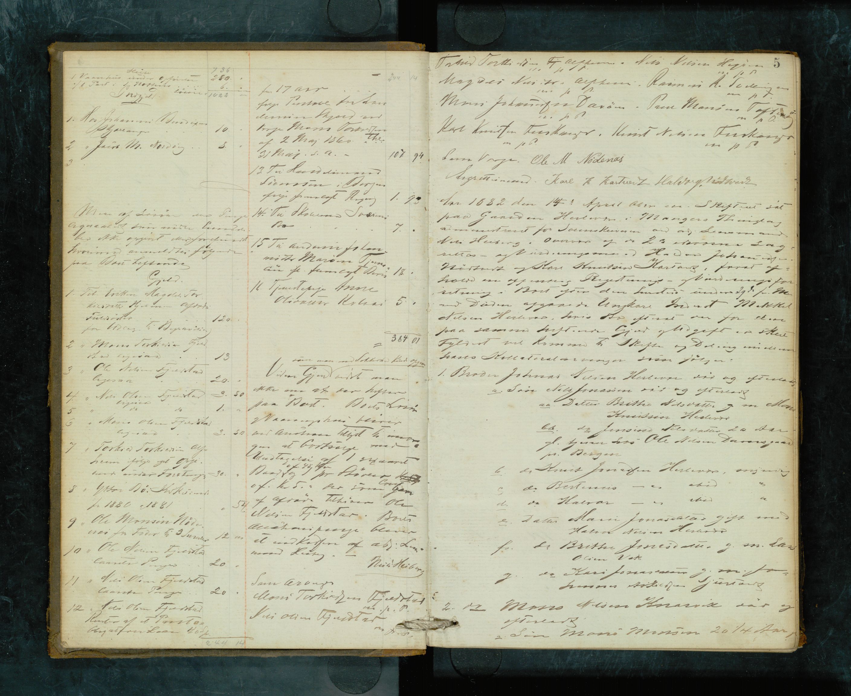 Lensmannen i Manger, AV/SAB-A-33701/0006/L0012: Registreringsprotokoll, 1882-1892