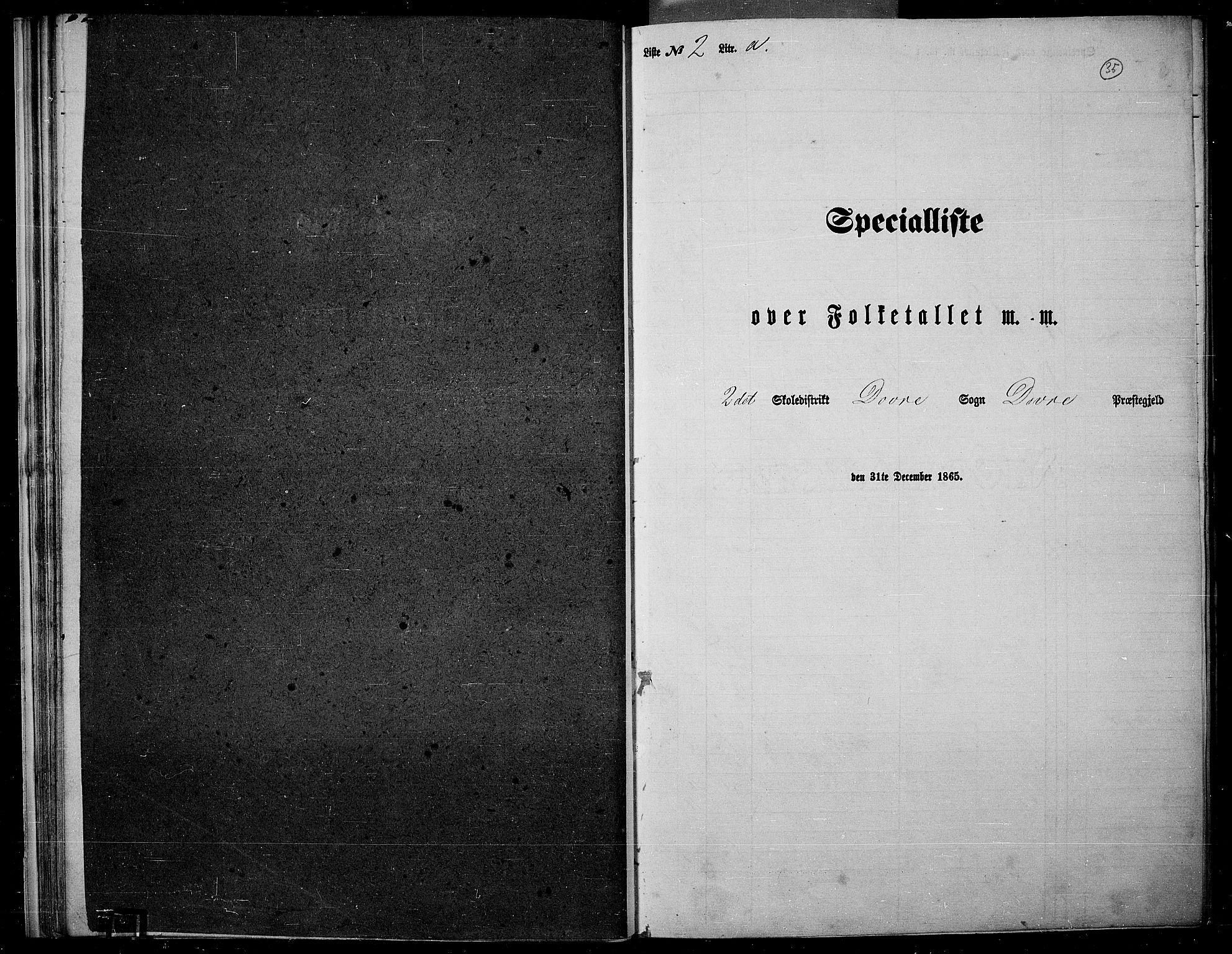 RA, Folketelling 1865 for 0511P Dovre prestegjeld, 1865, s. 36