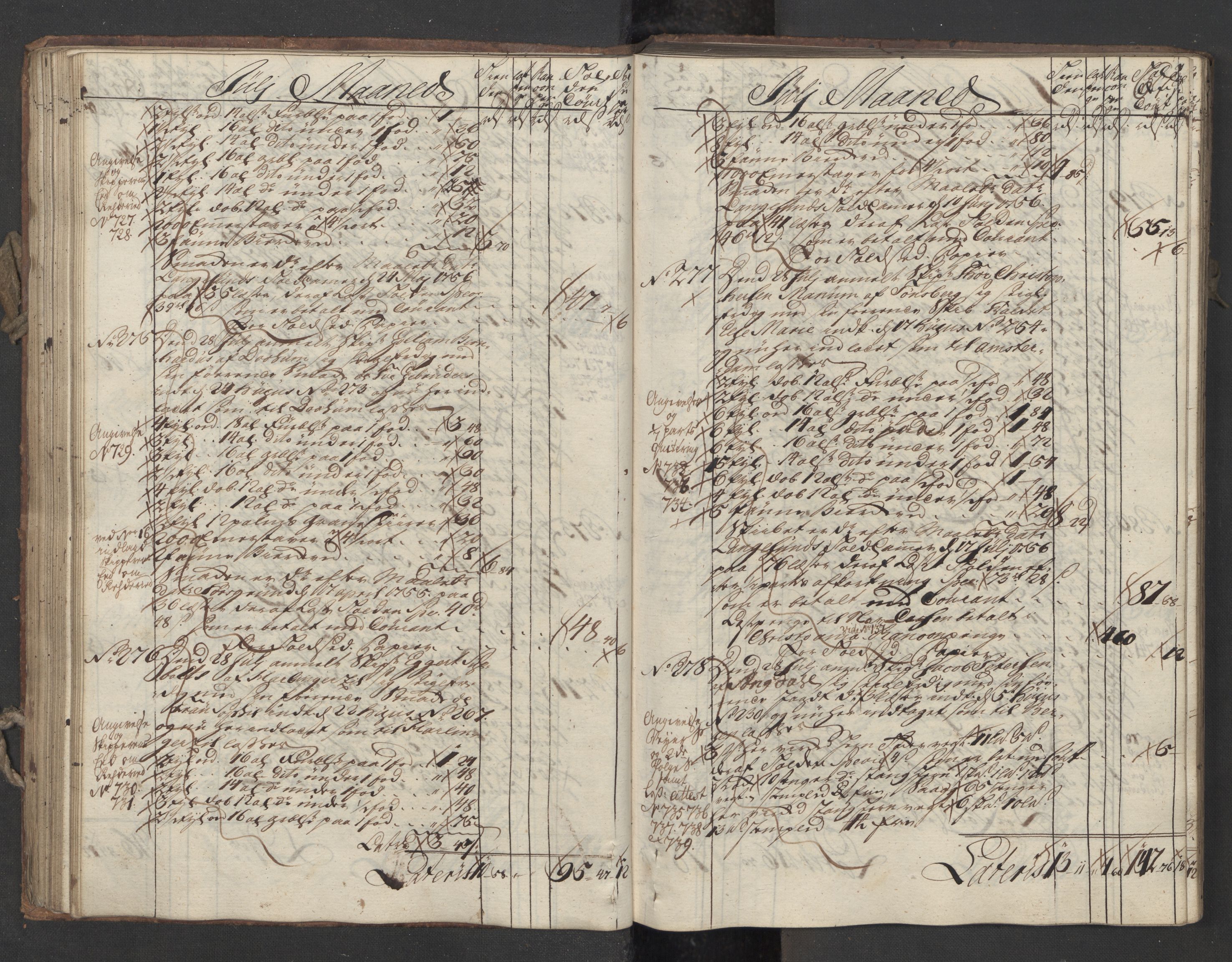 Generaltollkammeret, tollregnskaper, AV/RA-EA-5490/R12/L0029/0001: Tollregnskaper Langesund / Utgående hovedtollbok, 1756, s. 66b-67a
