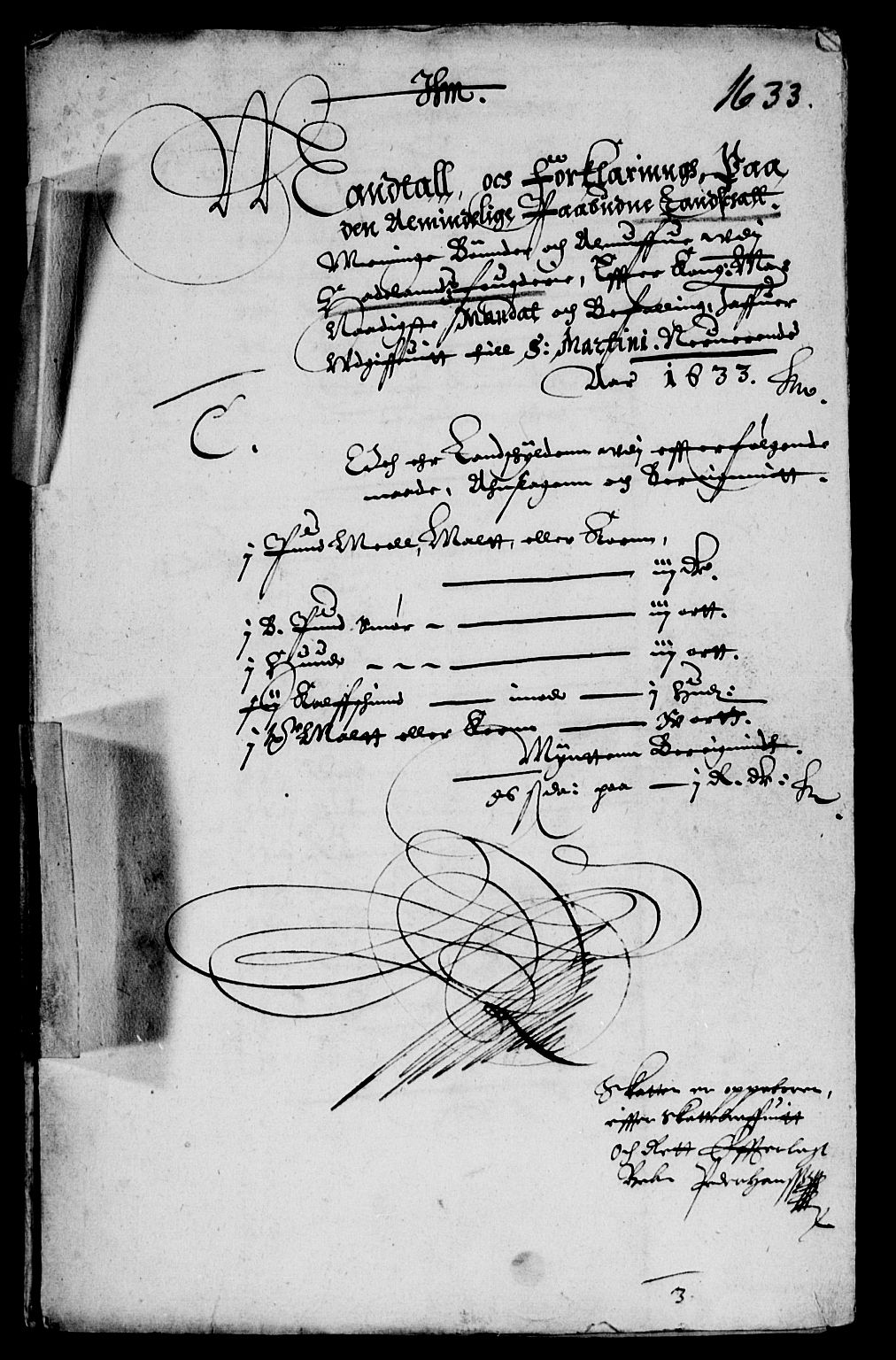 Rentekammeret inntil 1814, Reviderte regnskaper, Lensregnskaper, AV/RA-EA-5023/R/Rb/Rba/L0115: Akershus len, 1633