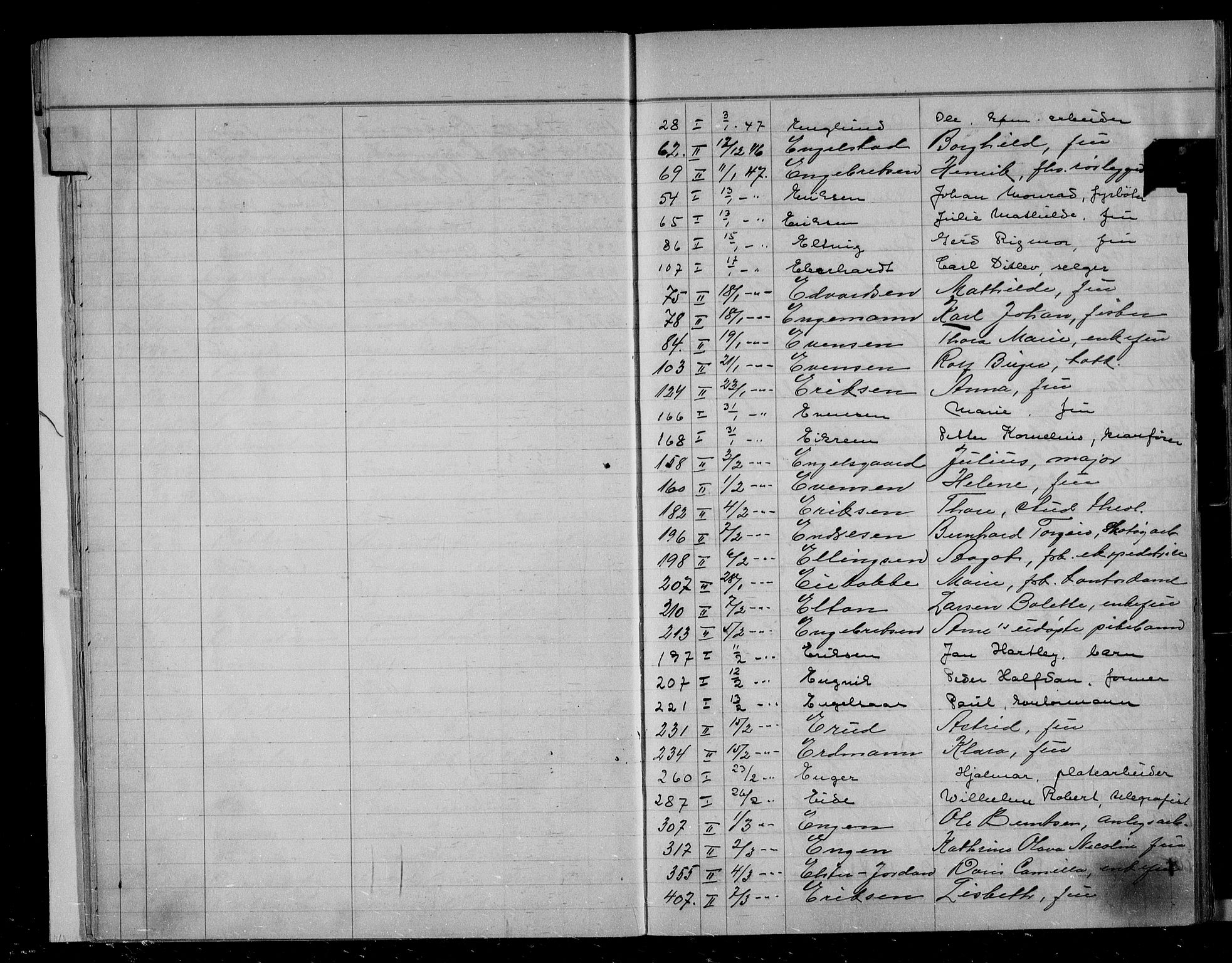 Oslo skifterett, AV/SAO-A-10383/F/Fa/Faa/L0047: Register til dødsfallsprotokollene, 1947