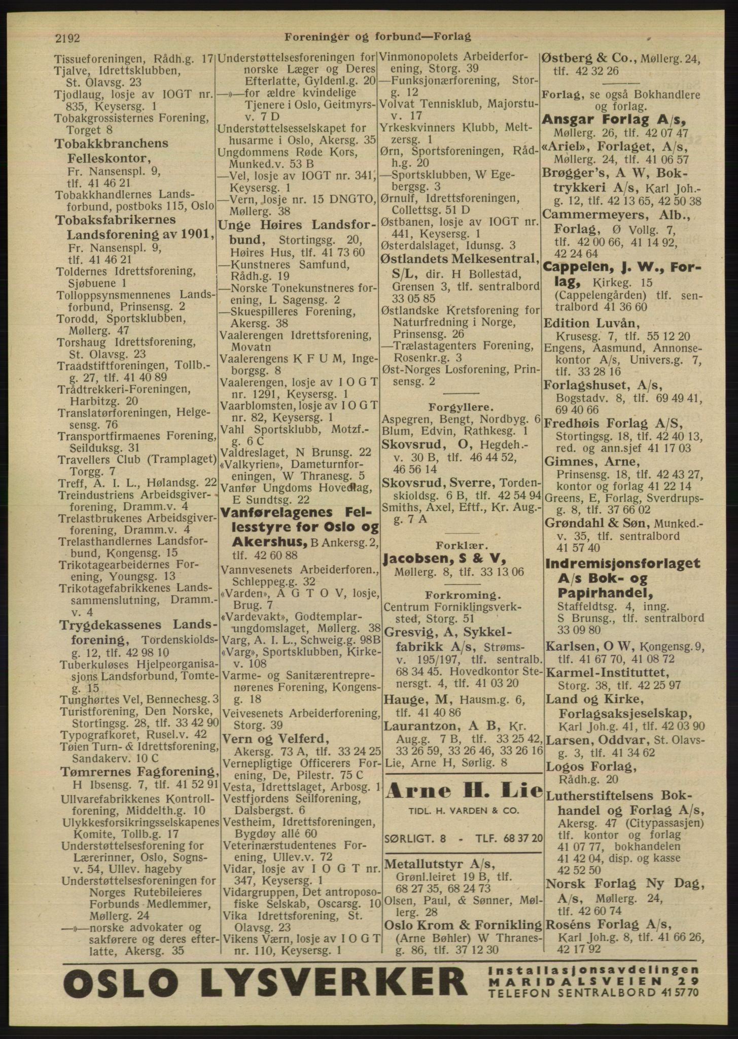 Kristiania/Oslo adressebok, PUBL/-, 1947, s. 2192