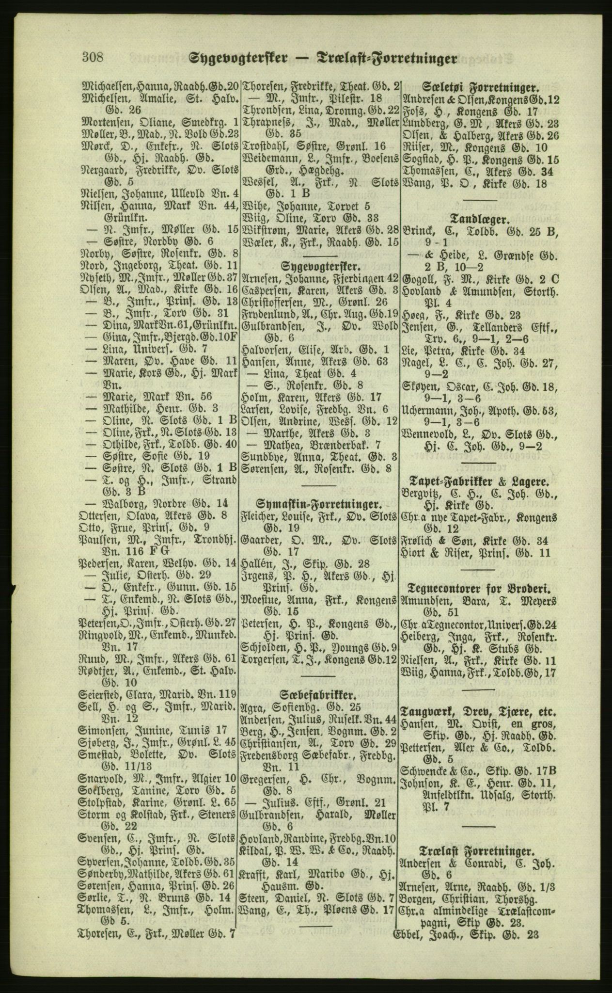 Kristiania/Oslo adressebok, PUBL/-, 1879, s. 308