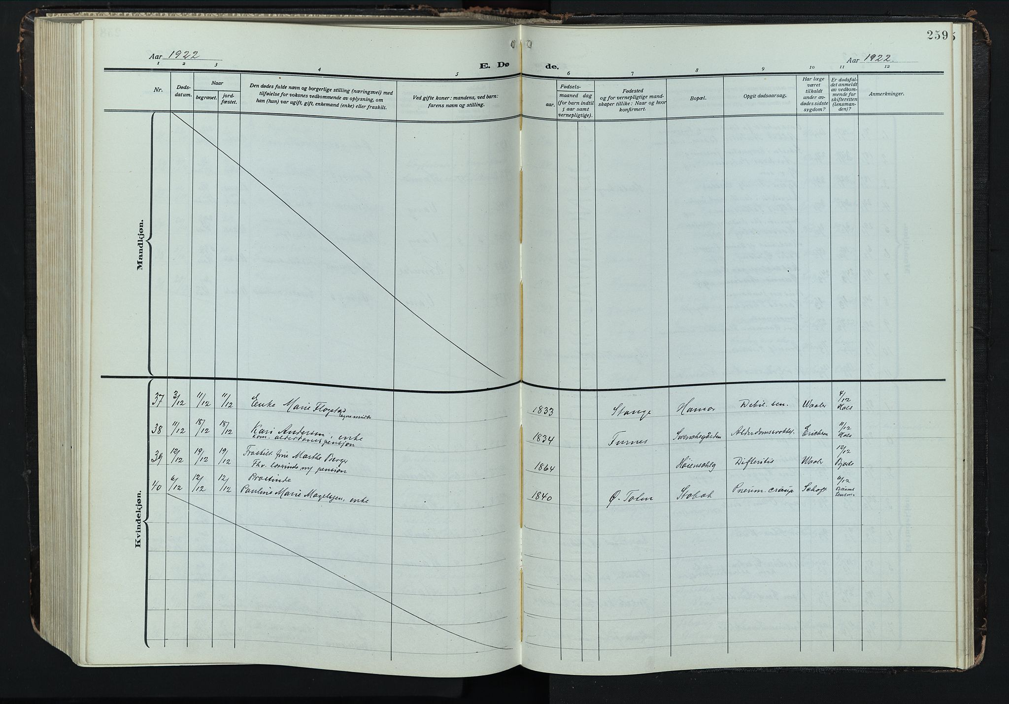 Hamar prestekontor, AV/SAH-DOMPH-002/H/Ha/Hab/L0004: Klokkerbok nr. 4, 1915-1942, s. 259