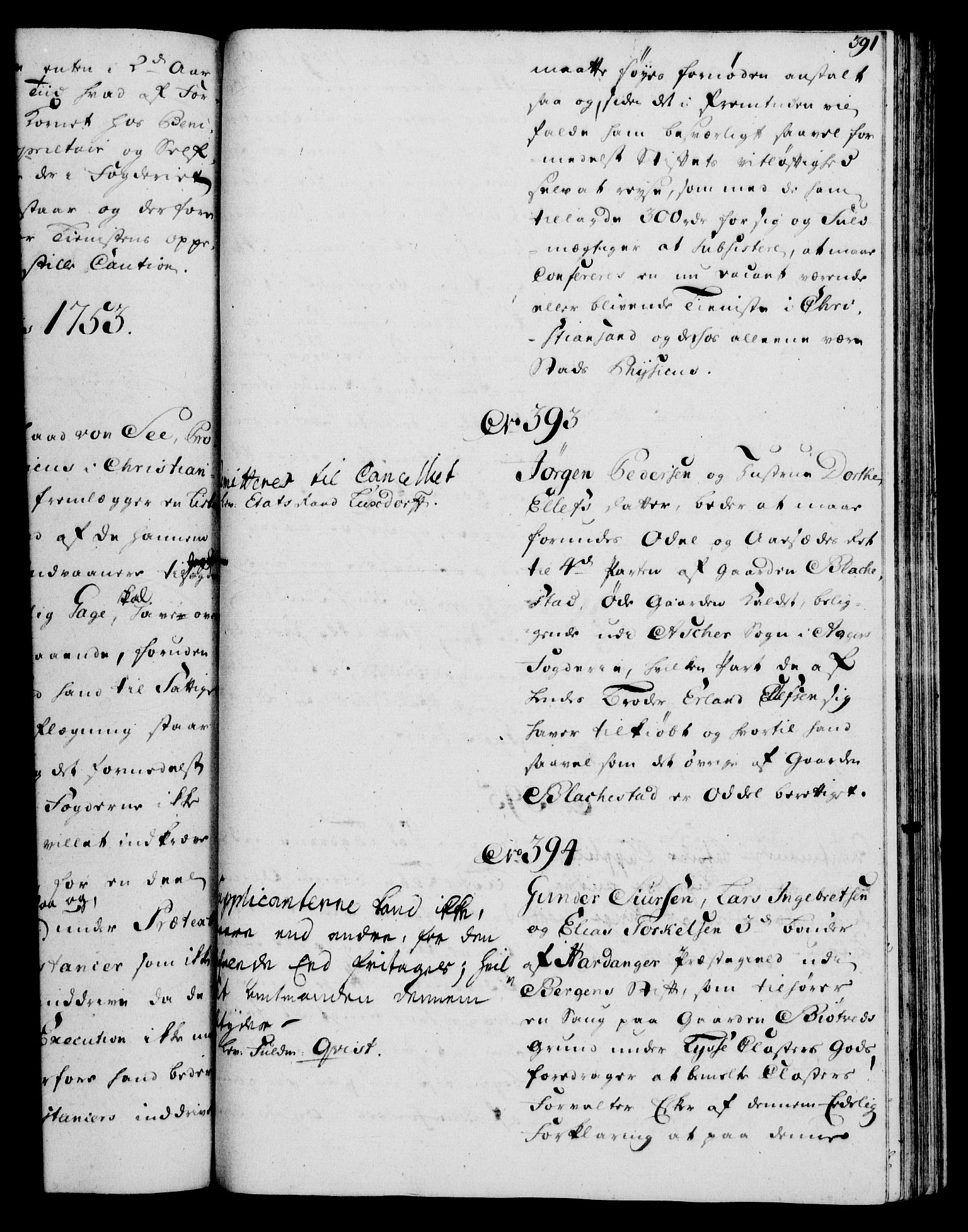 Rentekammeret, Kammerkanselliet, RA/EA-3111/G/Gh/Gha/L0031: Norsk ekstraktmemorialprotokoll (merket RK 53.76), 1751-1753, s. 391