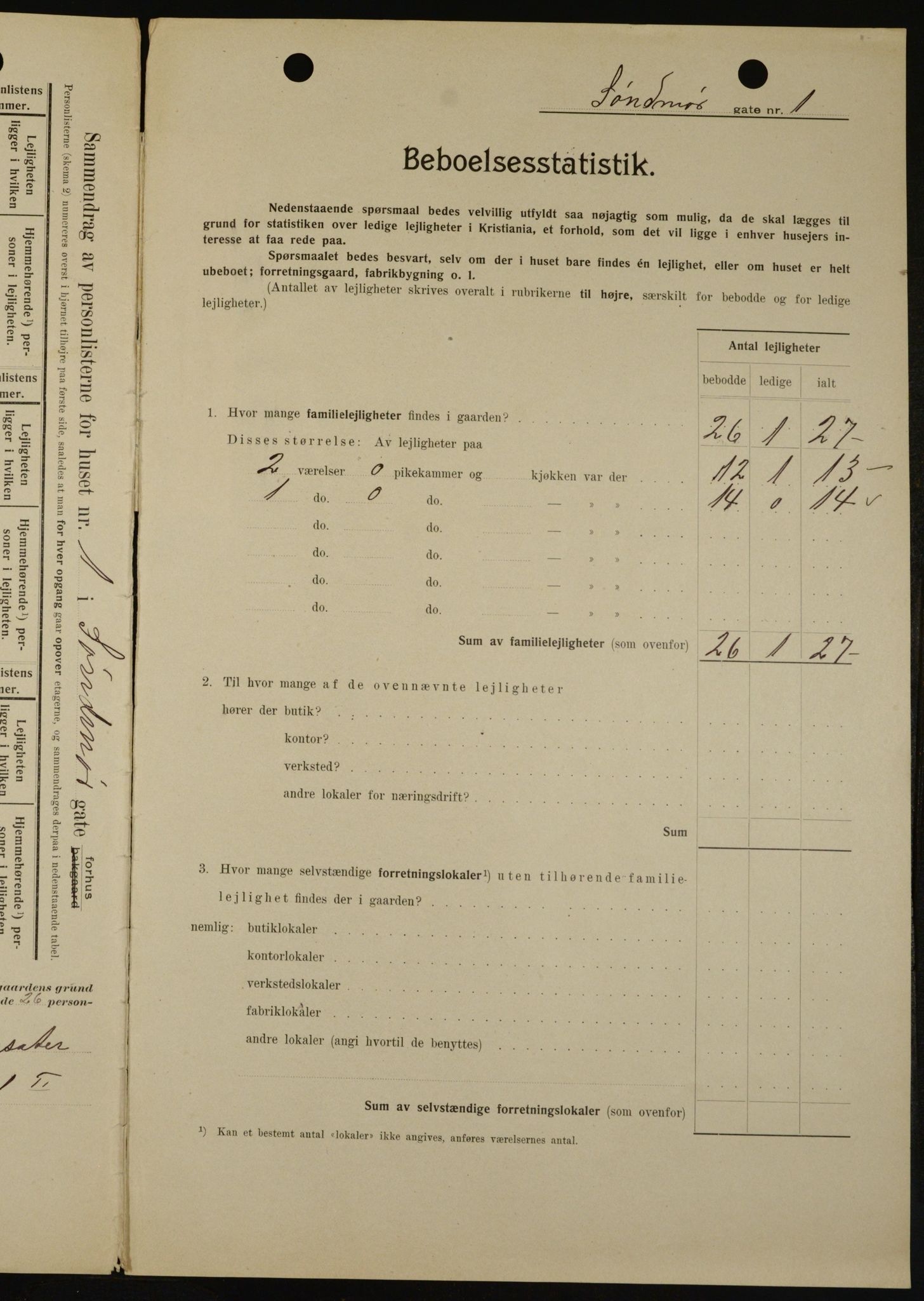 OBA, Kommunal folketelling 1.2.1909 for Kristiania kjøpstad, 1909, s. 94681