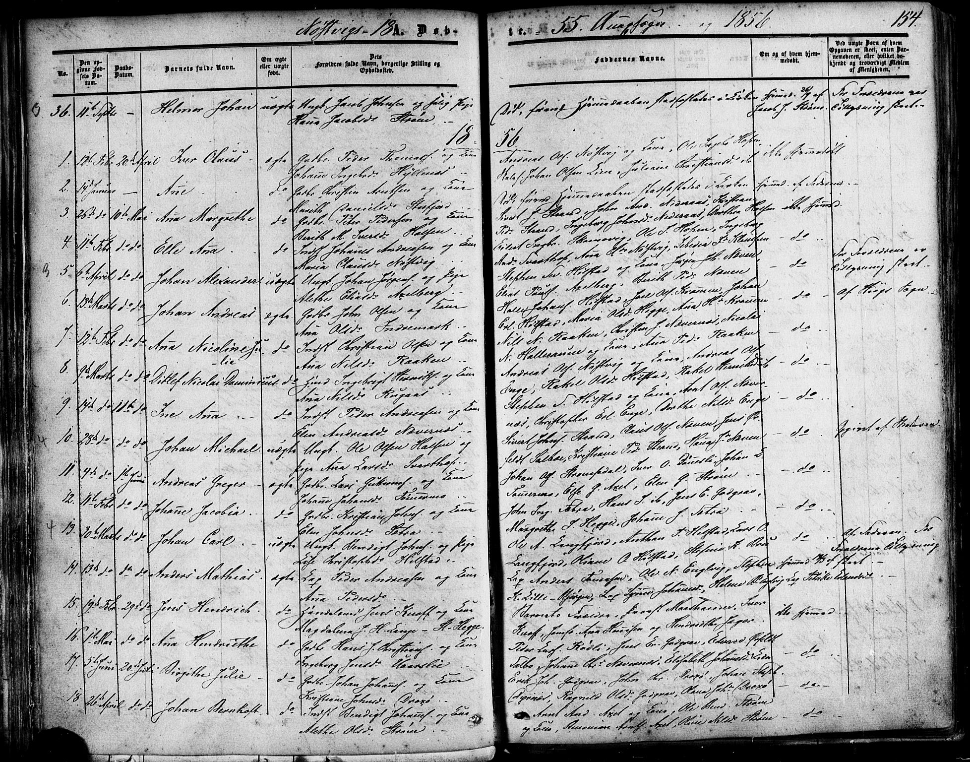 Ministerialprotokoller, klokkerbøker og fødselsregistre - Nordland, AV/SAT-A-1459/814/L0224: Ministerialbok nr. 814A05, 1834-1874, s. 154b