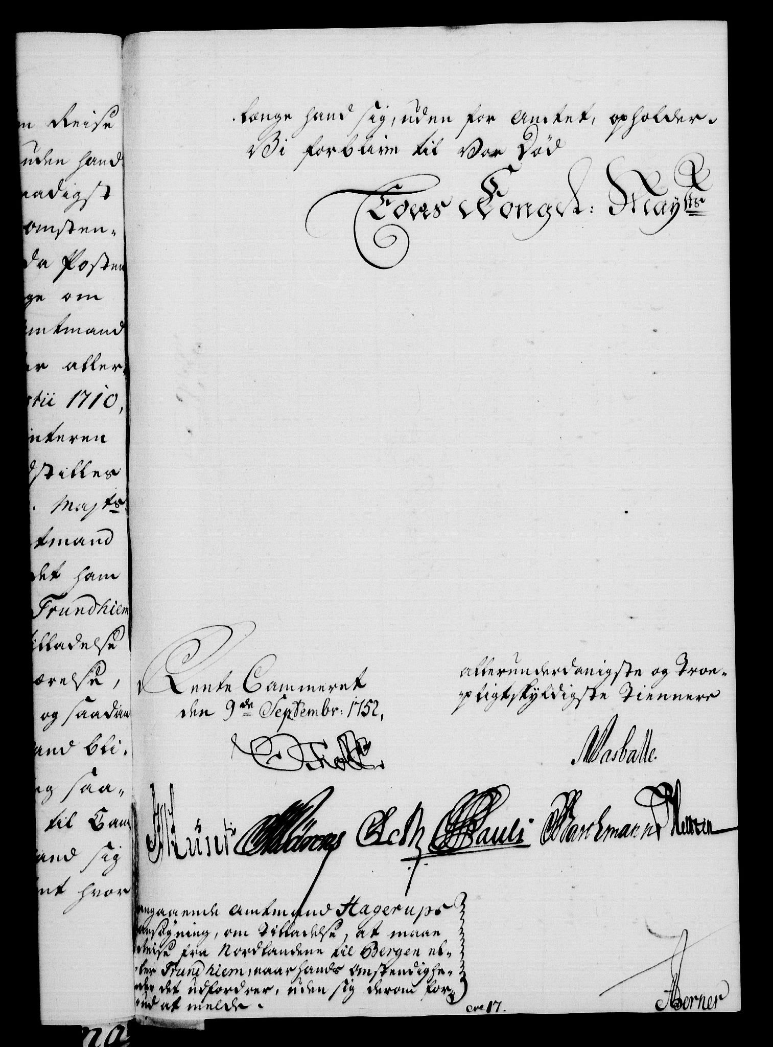 Rentekammeret, Kammerkanselliet, RA/EA-3111/G/Gf/Gfa/L0034: Norsk relasjons- og resolusjonsprotokoll (merket RK 52.34), 1752, s. 539