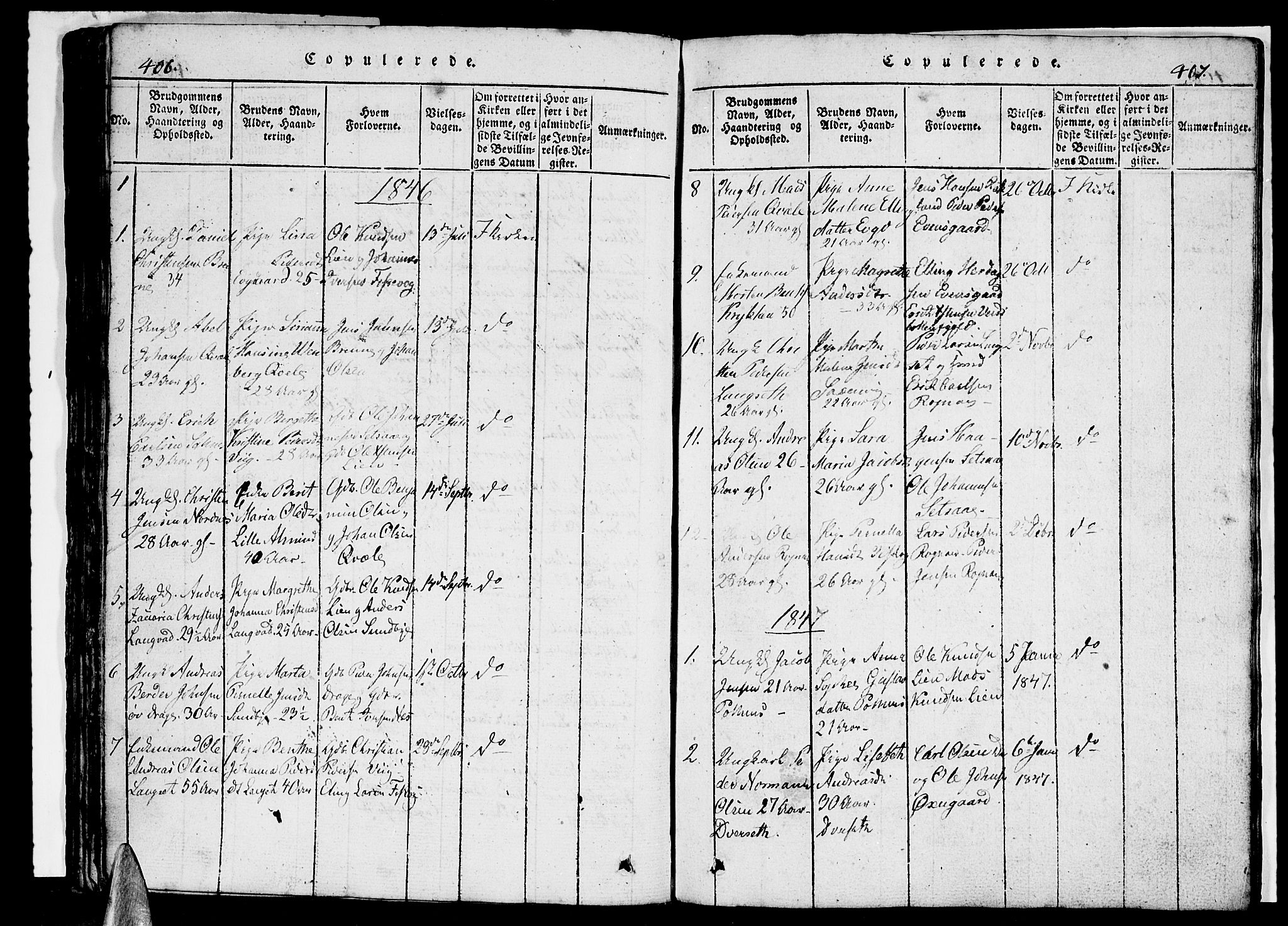 Ministerialprotokoller, klokkerbøker og fødselsregistre - Nordland, SAT/A-1459/847/L0676: Klokkerbok nr. 847C04, 1821-1853, s. 406-407