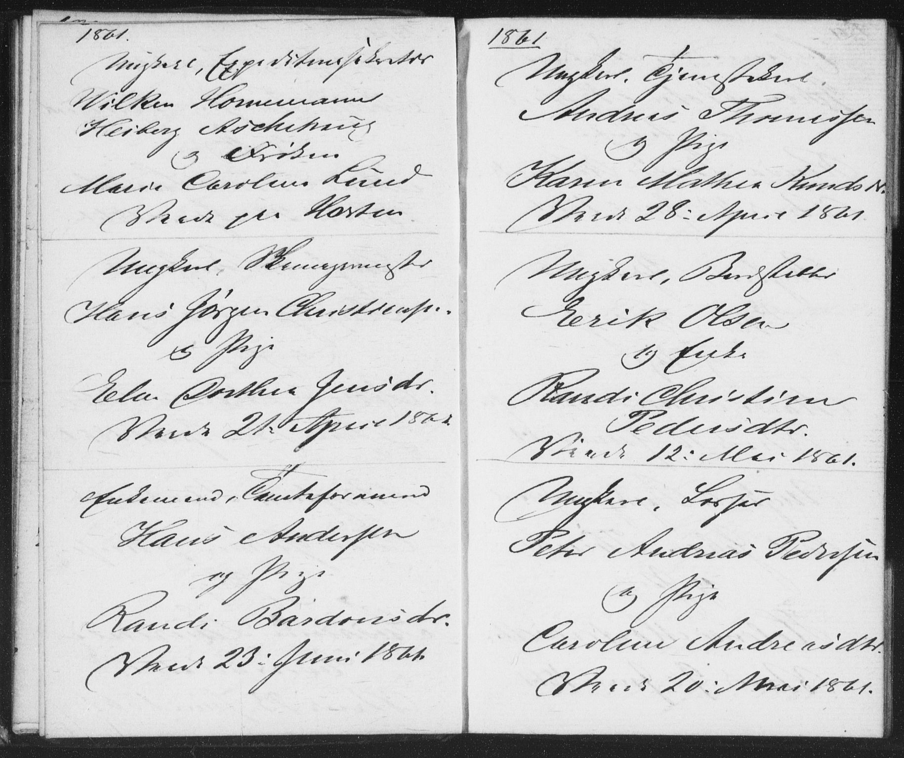 Bragernes kirkebøker, SAKO/A-6/H/Ha/L0004: Lysningsprotokoll nr. 4, 1860-1866