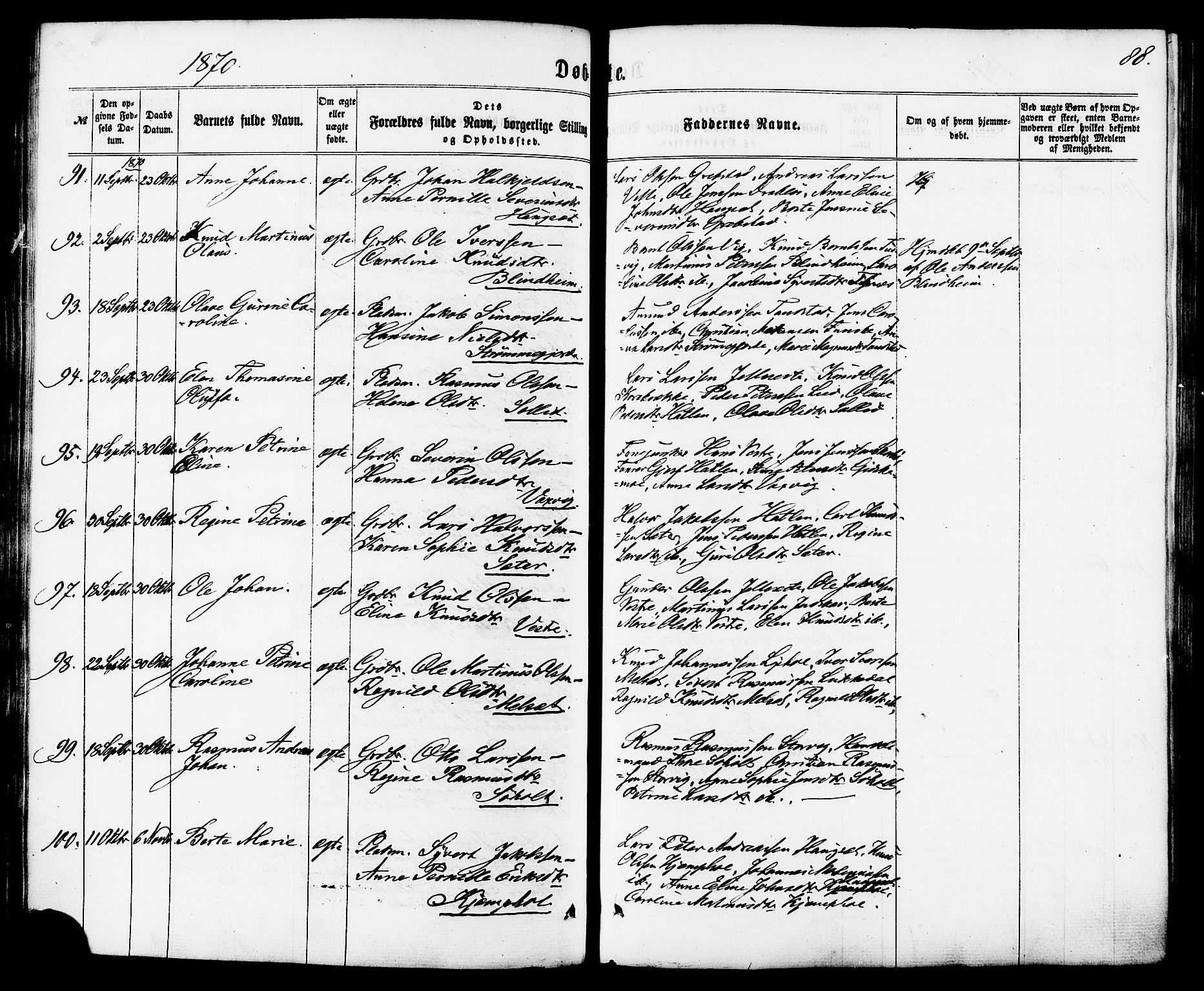 Ministerialprotokoller, klokkerbøker og fødselsregistre - Møre og Romsdal, AV/SAT-A-1454/522/L0314: Ministerialbok nr. 522A09, 1863-1877, s. 88