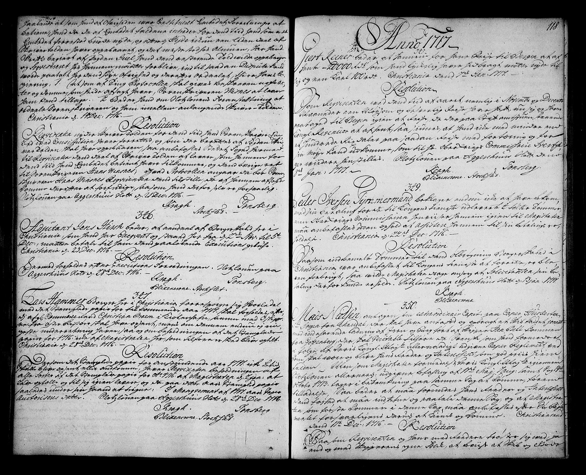 Stattholderembetet 1572-1771, AV/RA-EA-2870/Ag/L0003: Supplikasjons- og resolusjonsprotokoll, 1715-1717, s. 117b-118a