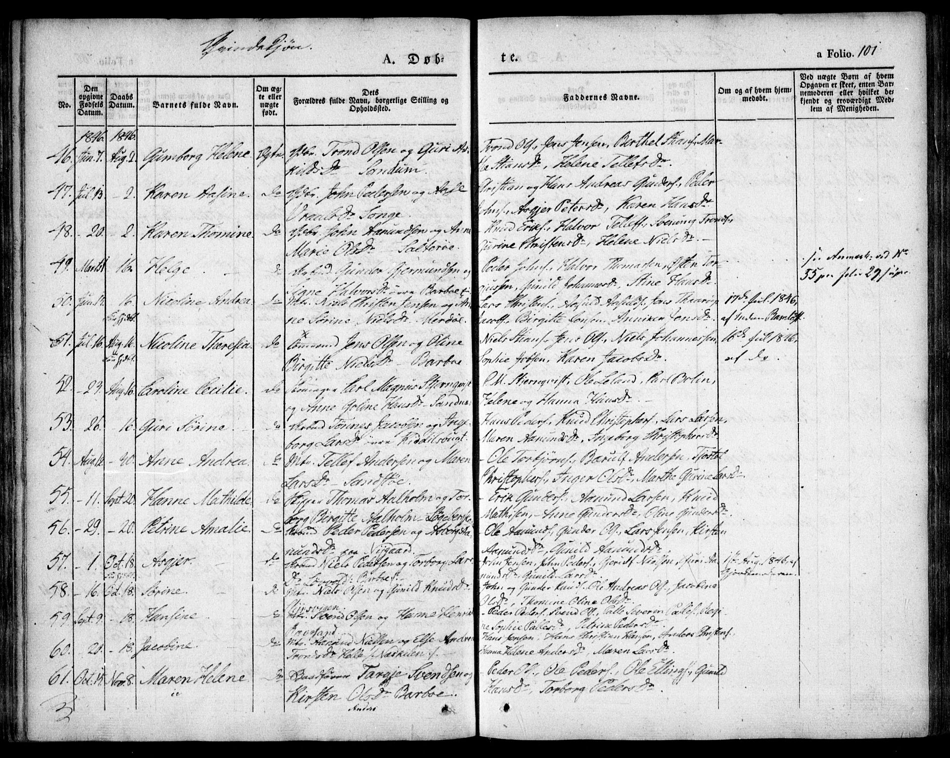 Tromøy sokneprestkontor, AV/SAK-1111-0041/F/Fa/L0004: Ministerialbok nr. A 4, 1837-1846, s. 101