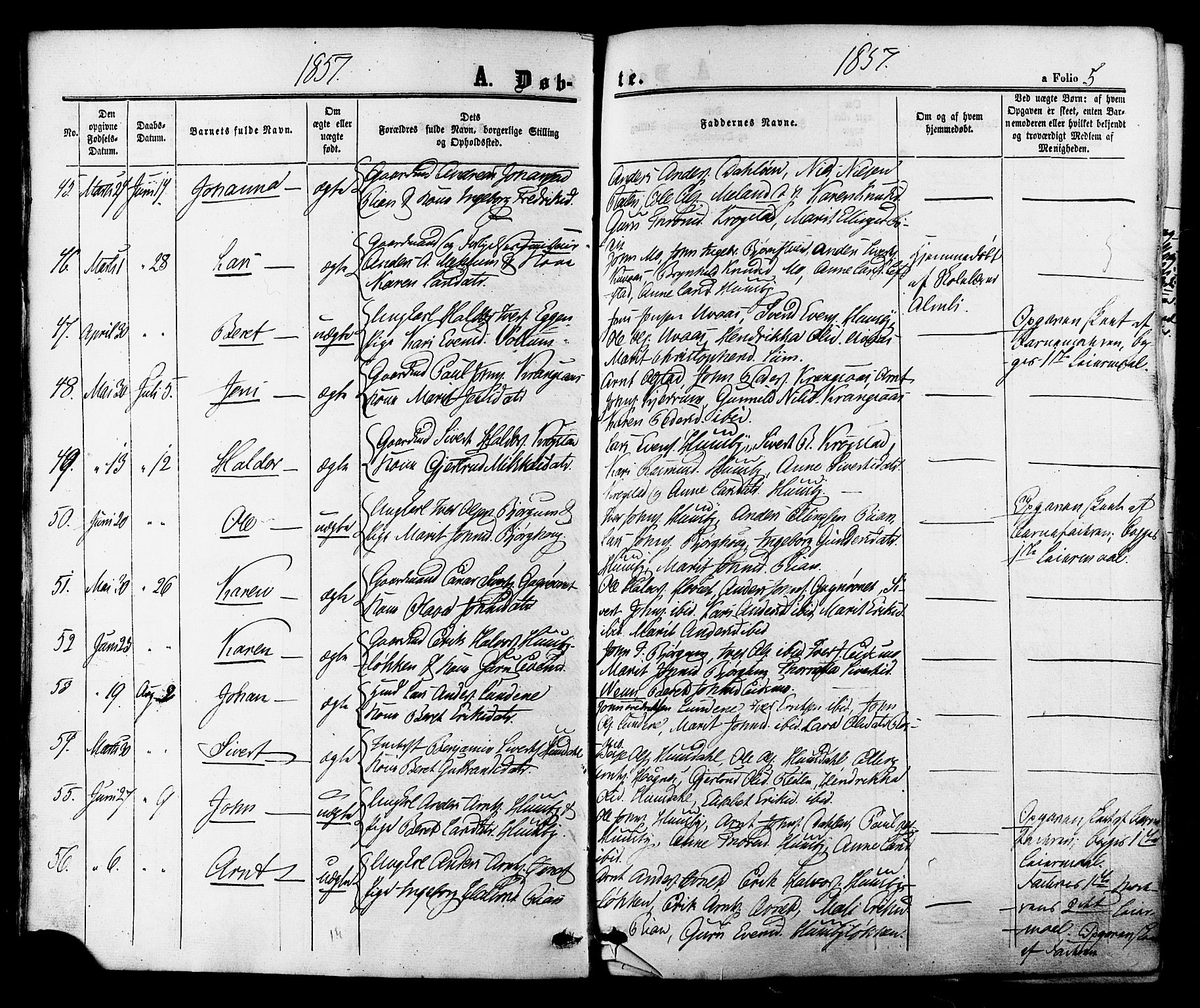 Ministerialprotokoller, klokkerbøker og fødselsregistre - Sør-Trøndelag, AV/SAT-A-1456/665/L0772: Ministerialbok nr. 665A07, 1856-1878, s. 5
