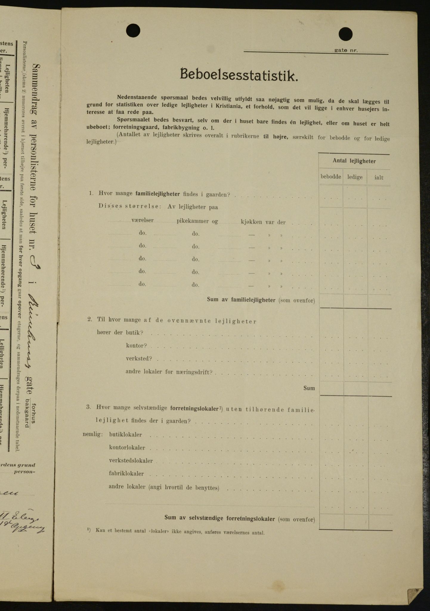 OBA, Kommunal folketelling 1.2.1909 for Kristiania kjøpstad, 1909, s. 75218