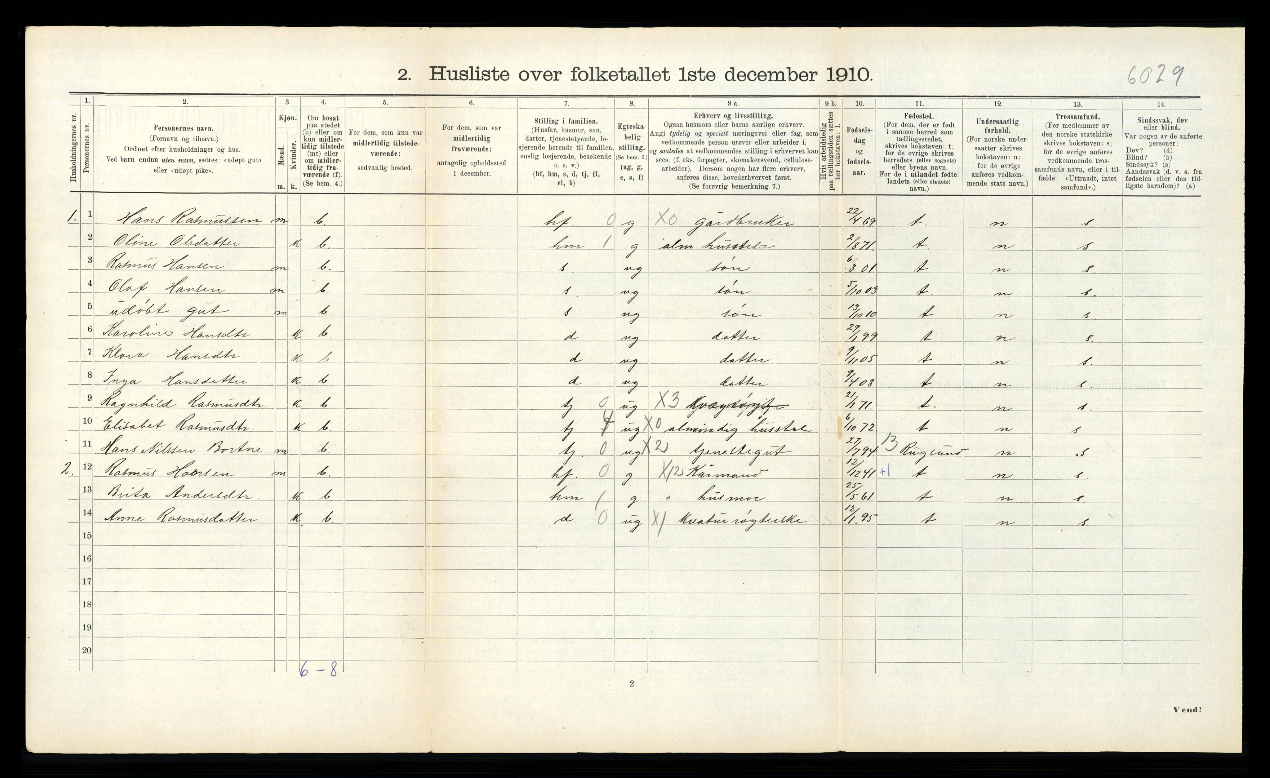 RA, Folketelling 1910 for 1444 Hornindal herred, 1910, s. 45