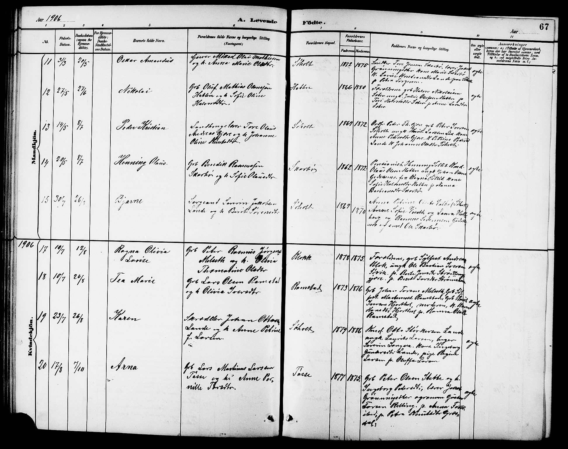 Ministerialprotokoller, klokkerbøker og fødselsregistre - Møre og Romsdal, AV/SAT-A-1454/522/L0327: Klokkerbok nr. 522C06, 1890-1915, s. 67