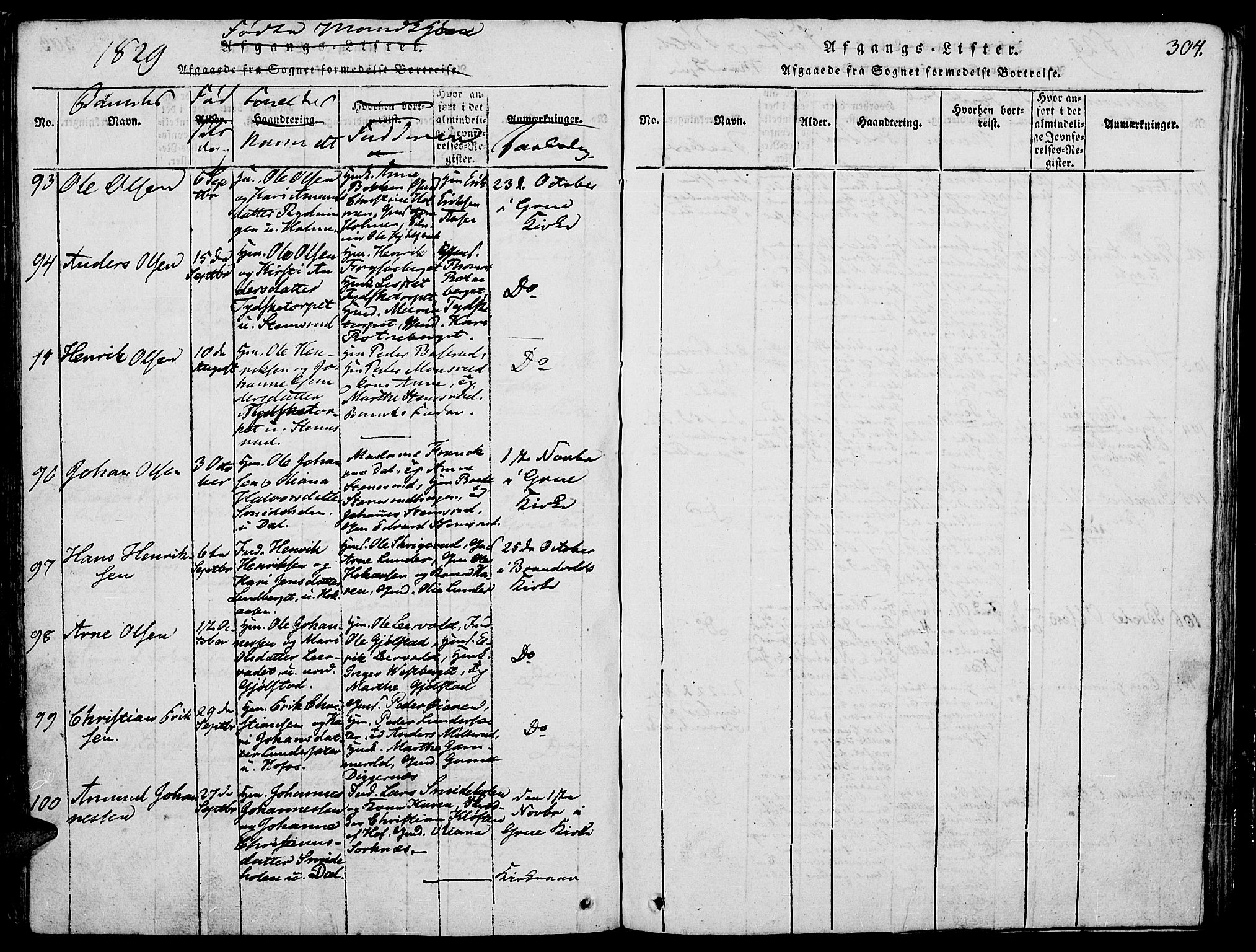 Grue prestekontor, SAH/PREST-036/H/Ha/Haa/L0006: Ministerialbok nr. 6, 1814-1830, s. 304