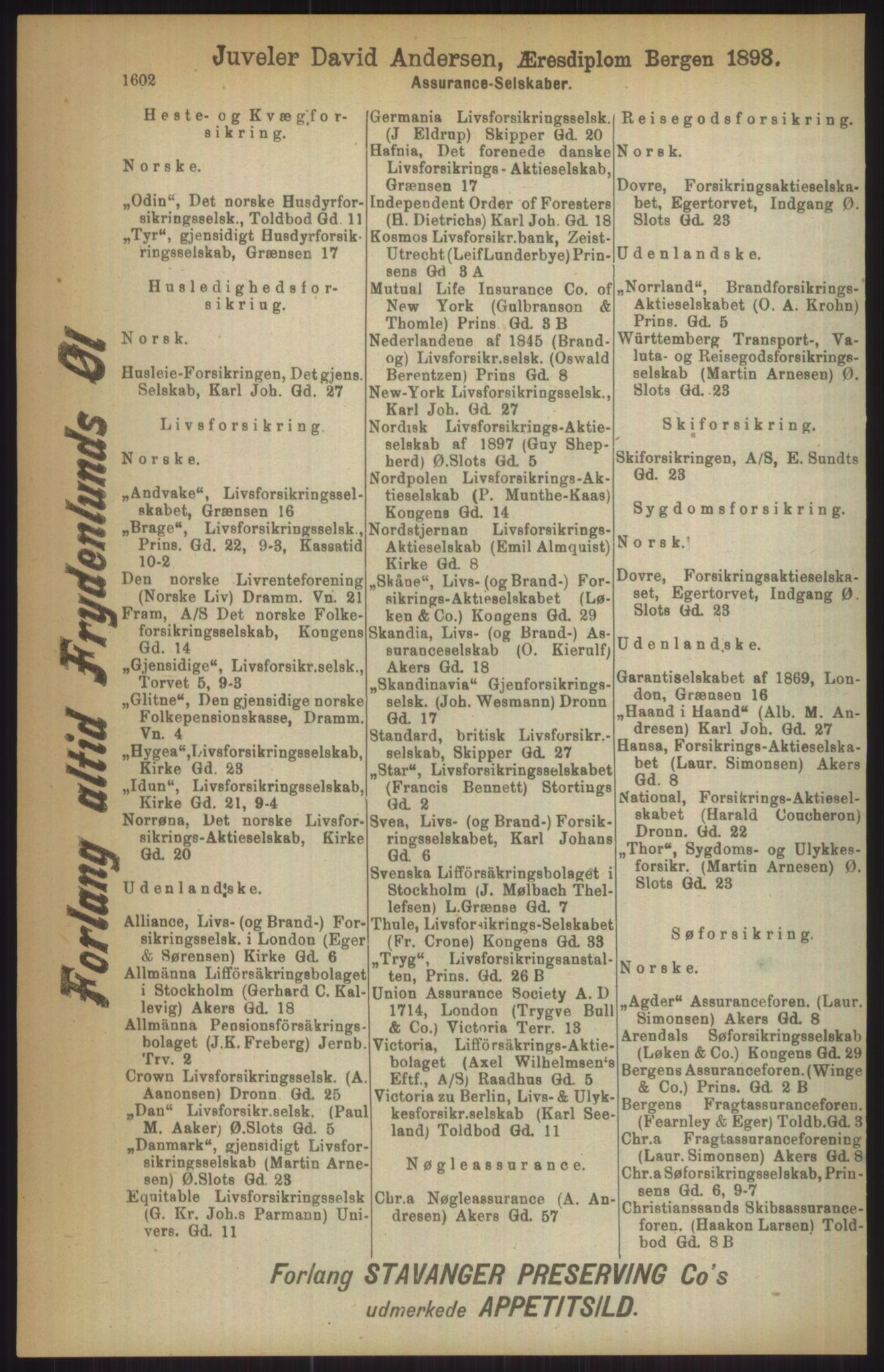 Kristiania/Oslo adressebok, PUBL/-, 1911, s. 1602