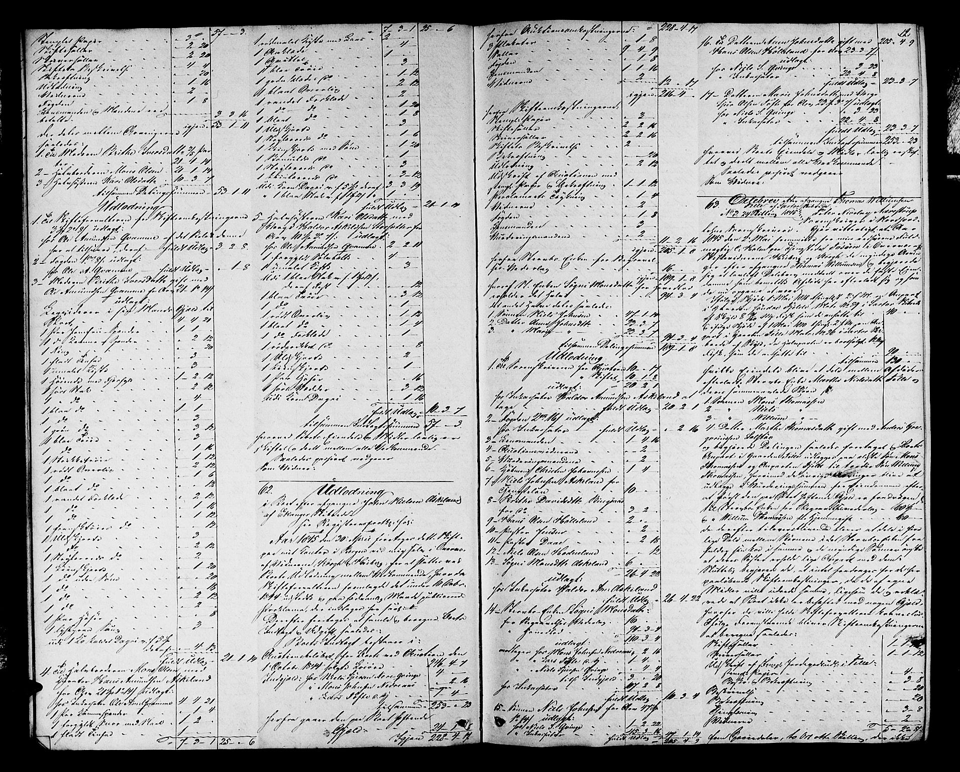 Nordhordland sorenskrivar, AV/SAB-A-2901/1/H/Hd/Hda/L0002: Skifteutlodningsprotokollar, 1845-1862, s. 11b-12a