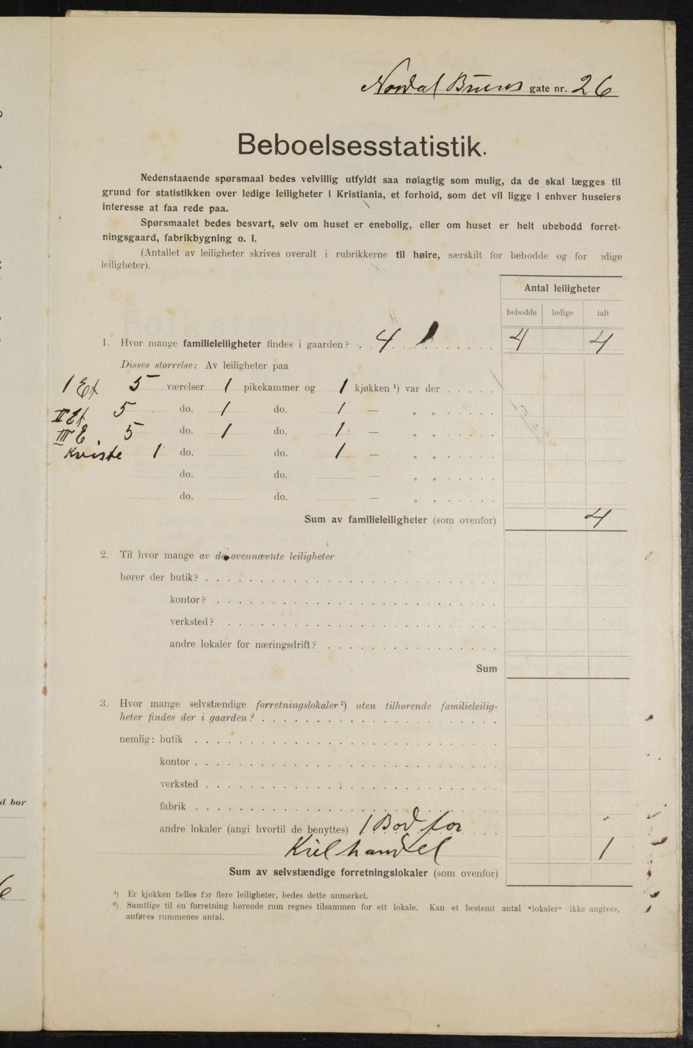 OBA, Kommunal folketelling 1.2.1914 for Kristiania, 1914, s. 72413