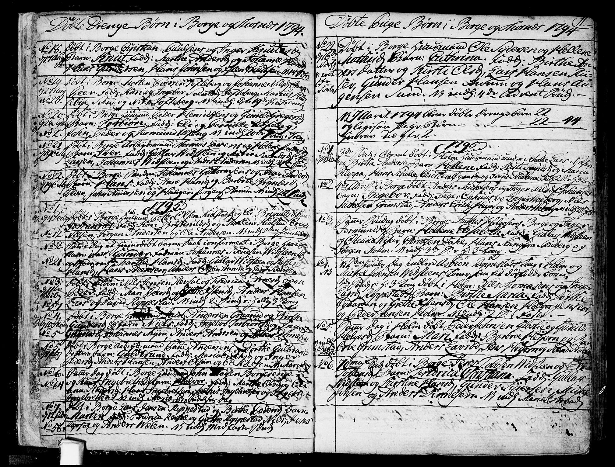 Borge prestekontor Kirkebøker, SAO/A-10903/F/Fa/L0002: Ministerialbok nr. I 2, 1791-1817, s. 11