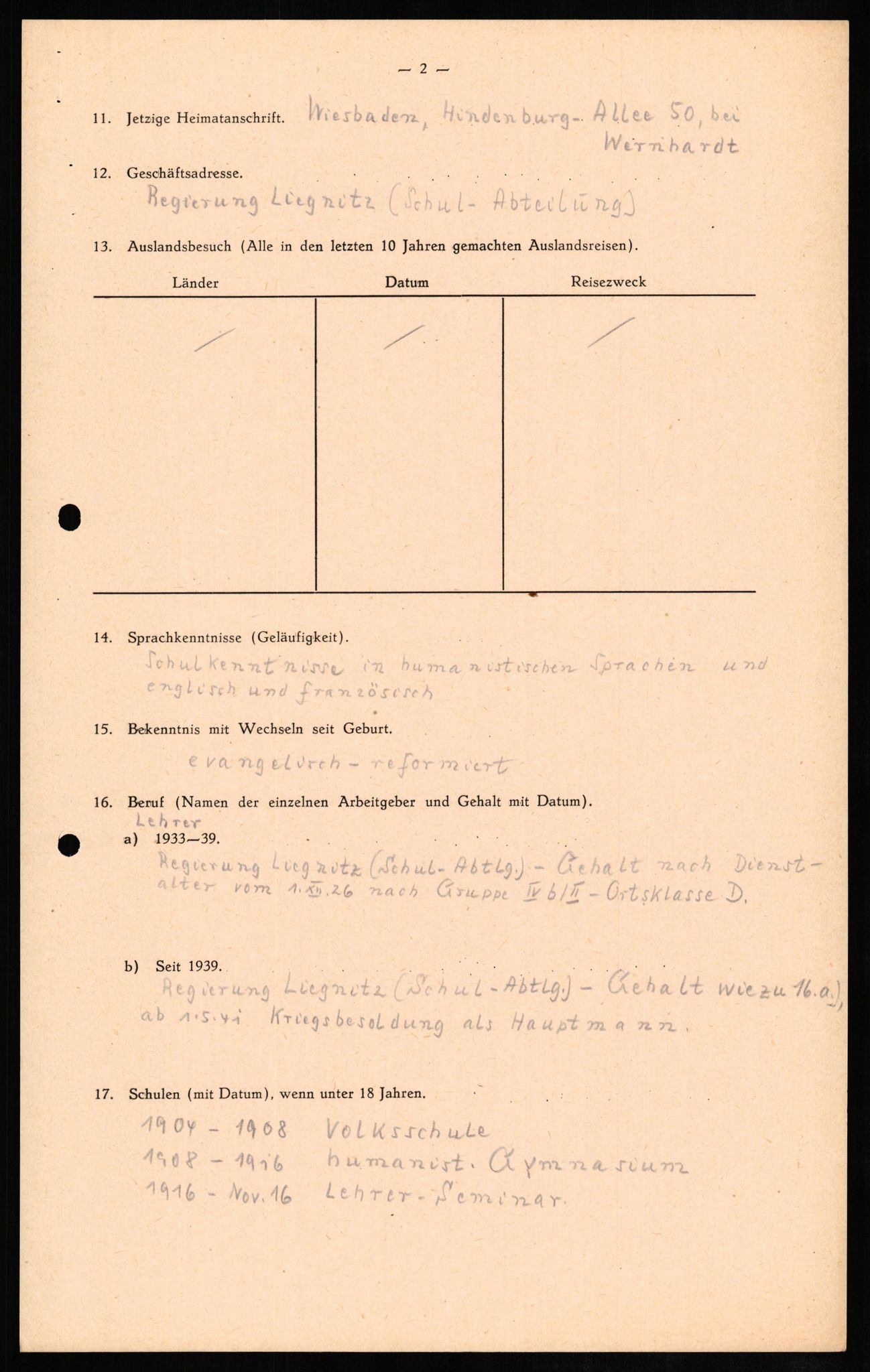 Forsvaret, Forsvarets overkommando II, RA/RAFA-3915/D/Db/L0010: CI Questionaires. Tyske okkupasjonsstyrker i Norge. Tyskere., 1945-1946, s. 639