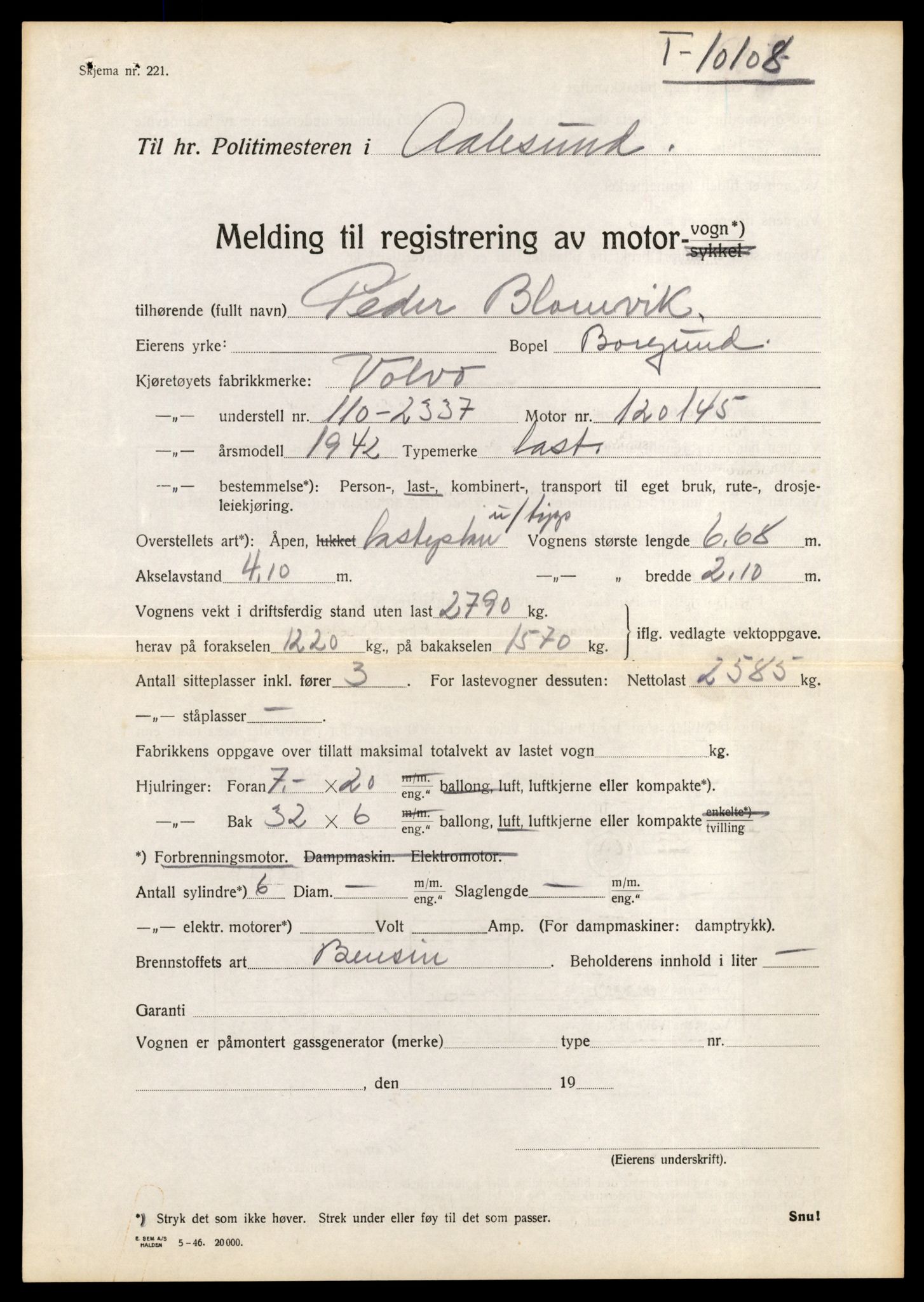 Møre og Romsdal vegkontor - Ålesund trafikkstasjon, AV/SAT-A-4099/F/Fe/L0035: Registreringskort for kjøretøy T 12653 - T 12829, 1927-1998, s. 2532