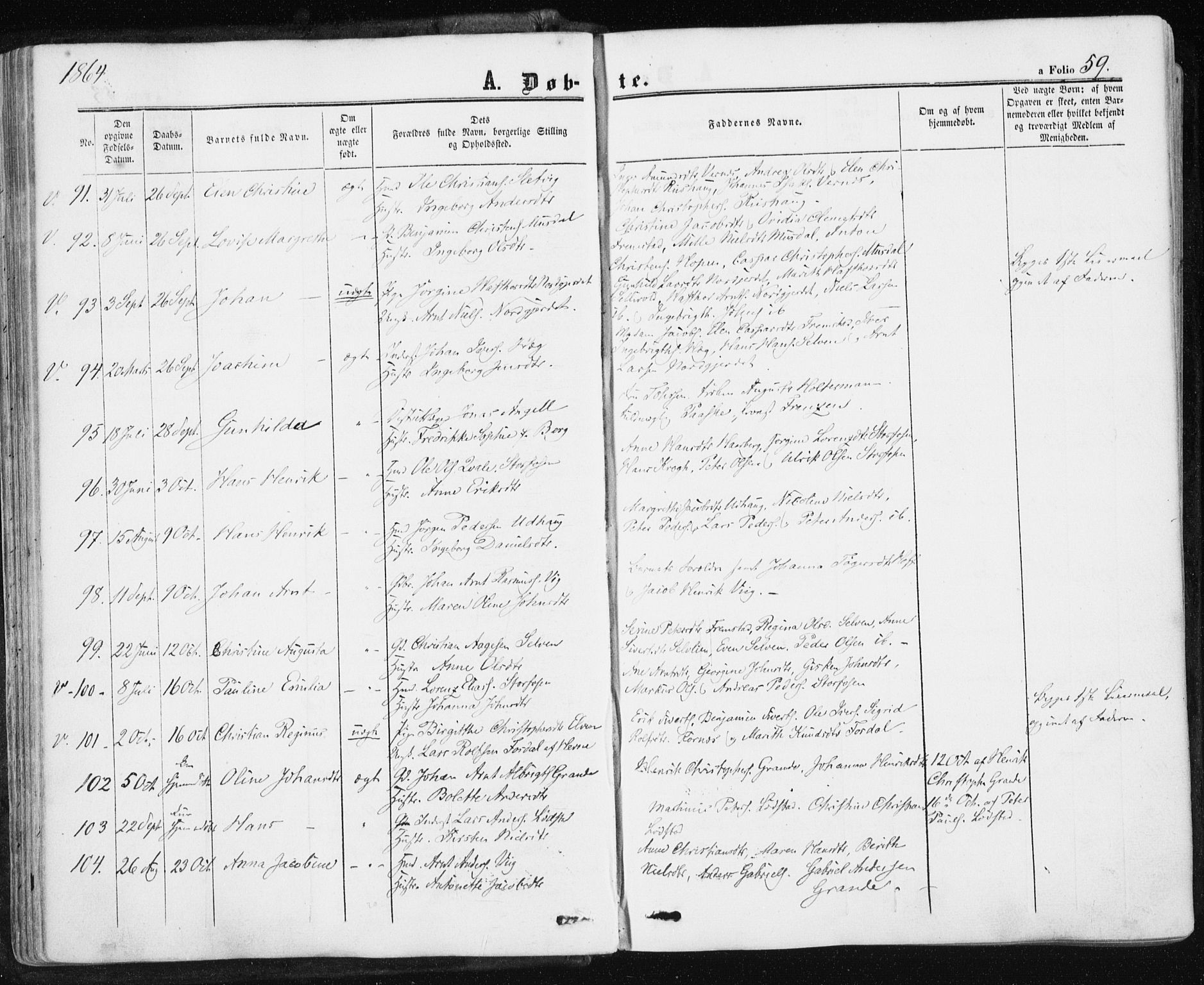 Ministerialprotokoller, klokkerbøker og fødselsregistre - Sør-Trøndelag, SAT/A-1456/659/L0737: Ministerialbok nr. 659A07, 1857-1875, s. 59