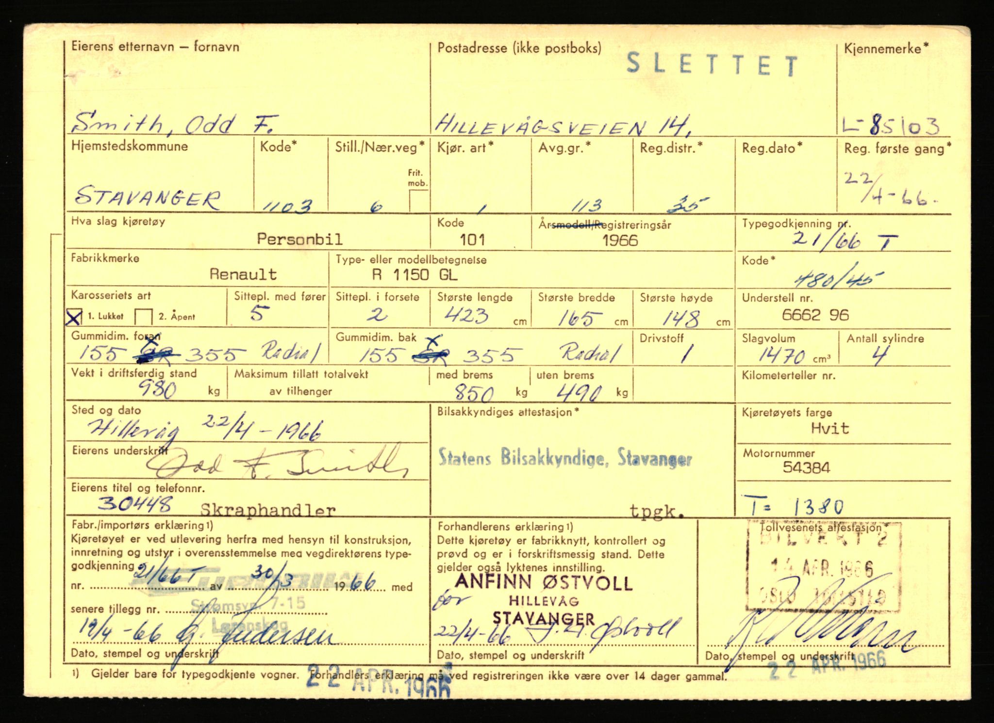 Stavanger trafikkstasjon, AV/SAST-A-101942/0/F/L0073: L-84100 - L-86499, 1930-1971, s. 995